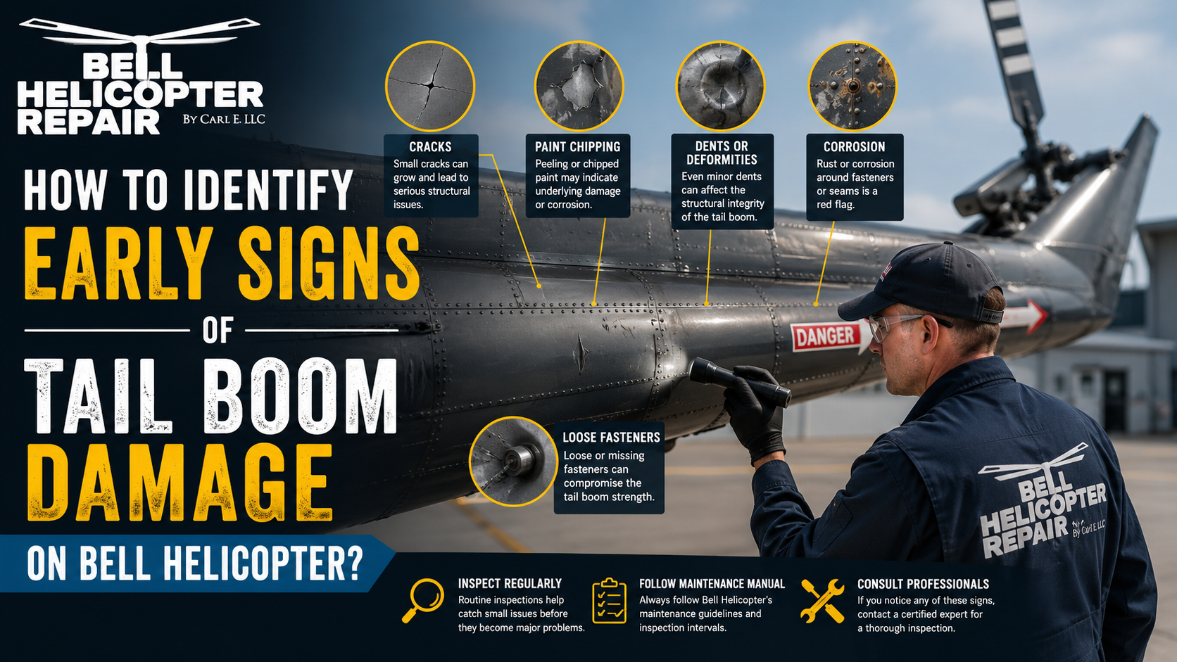 How to Identify Early Signs of Tail Boom Damage on Bell Helicopter?