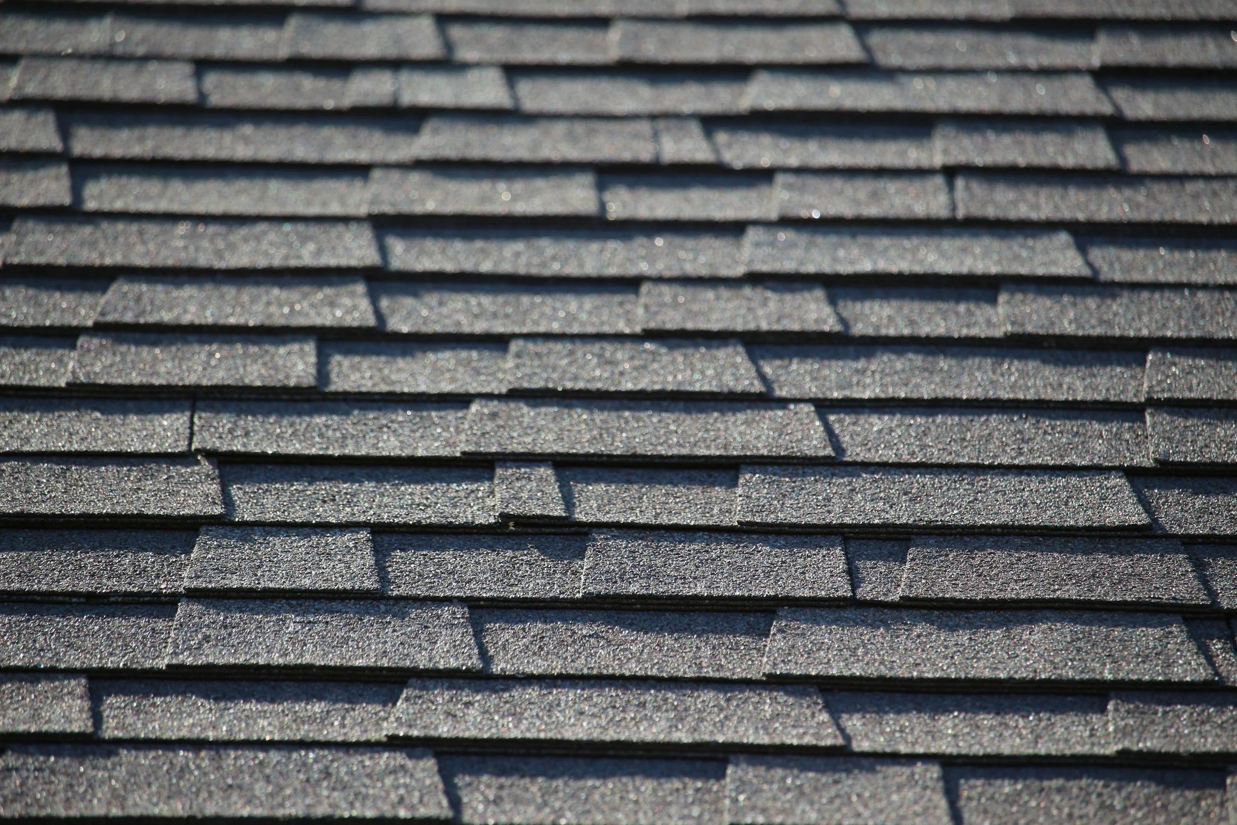 Close-up of asphalt shingle roofing texture