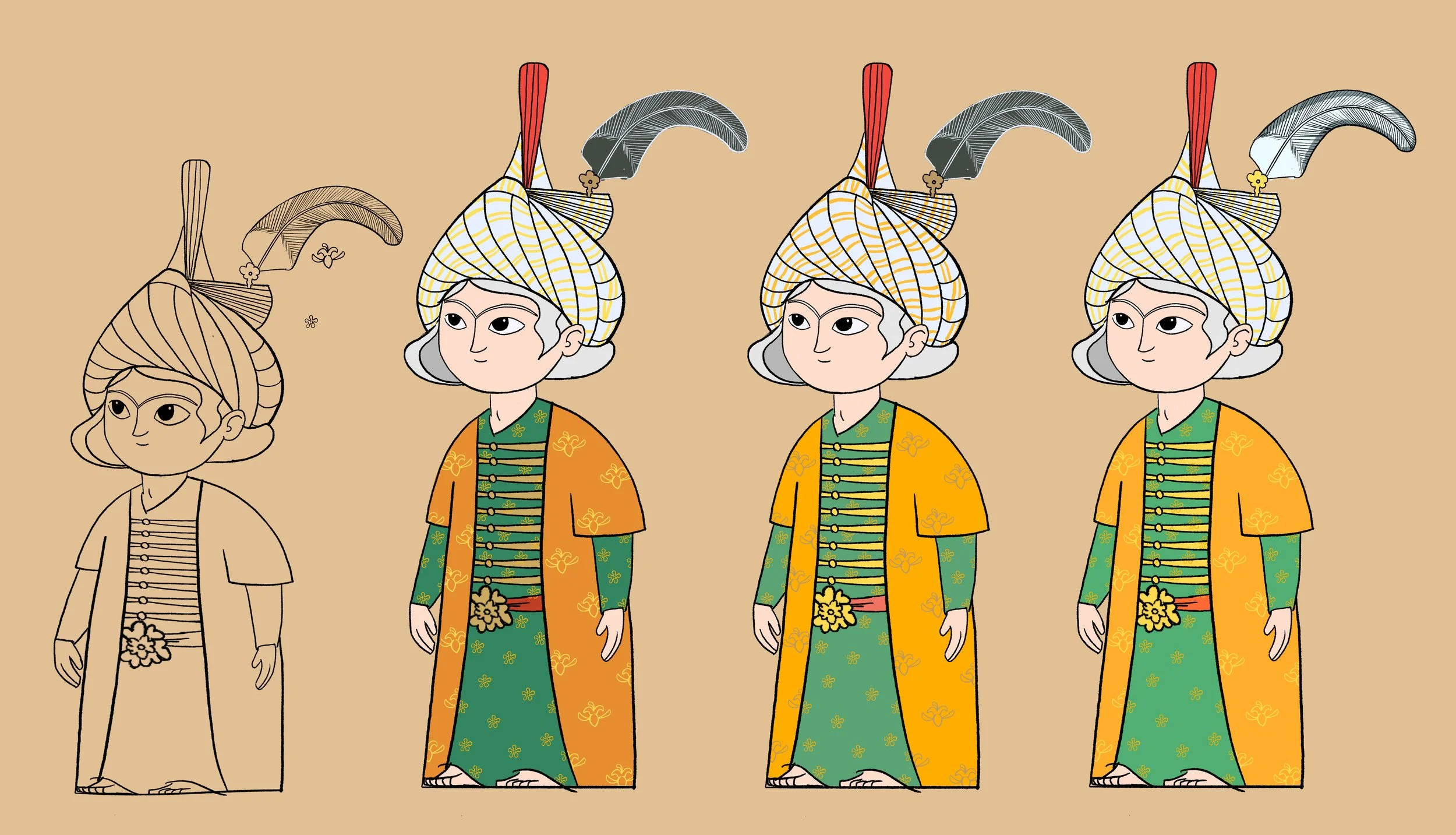 Character age and color exploration for Zal