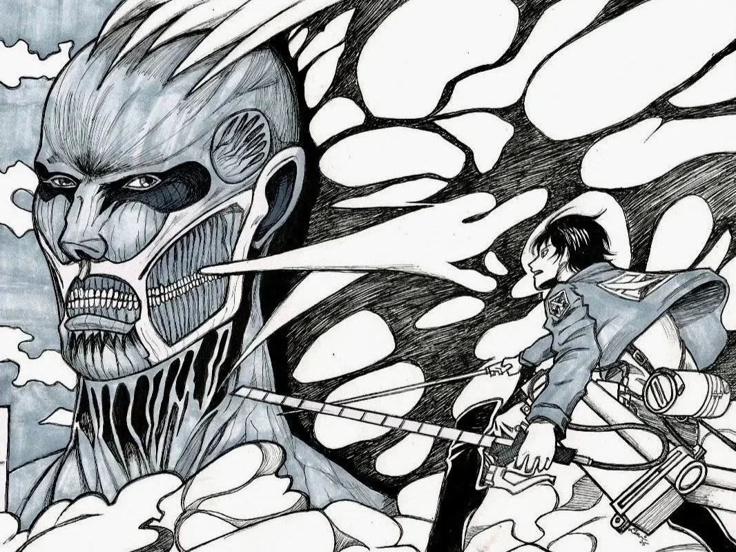 Attack on Titan - Eren vs. Colossal Titan Print