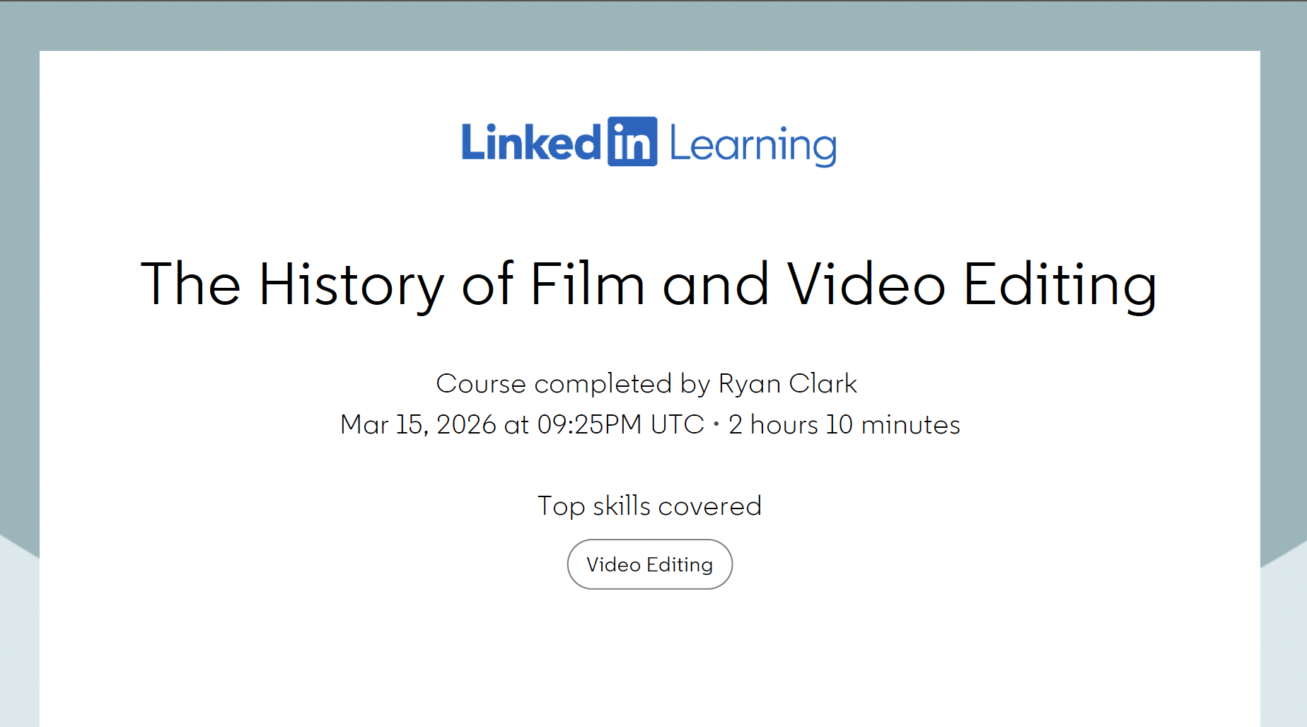 LinkedIn Learning Certifications - VPII