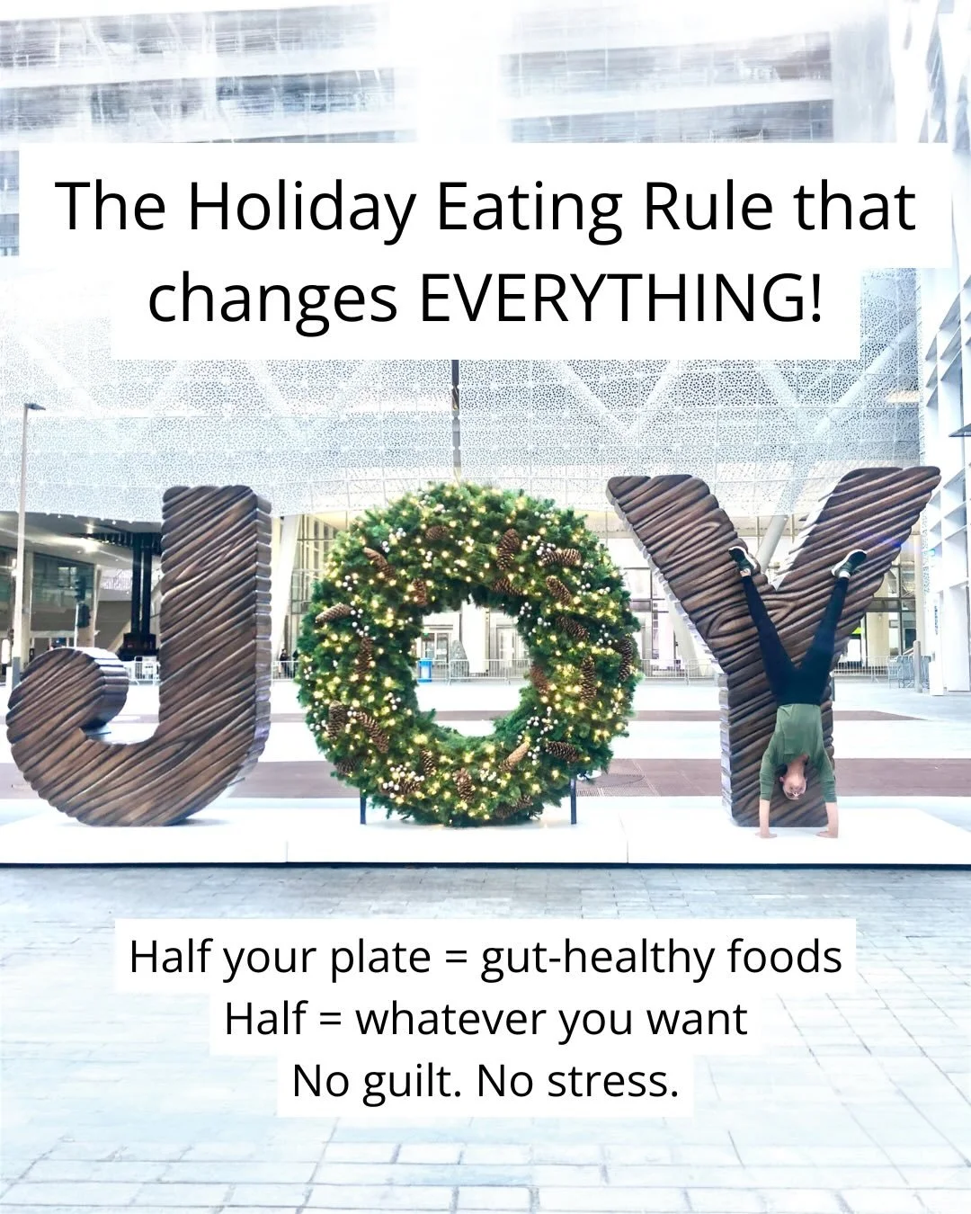 Holiday eating doesn&rsquo;t have to be chaotic.⁠
Or restrictive.⁠
Or stressful. ⁠
Or laced with guilt!⁠
⁠
Here&rsquo;s the move 👉 FEED first. Then eat.⁠
⁠
Fill half your plate with gut-healthy foods before diving into the festive stuff.⁠
Veggies. B