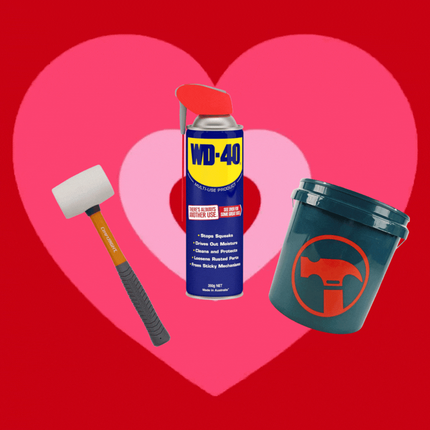 The dream team for relocating your new trampoline to its new home: WD-40, a rubber mallet, a bucket. Tips from a professional trampoline installer.