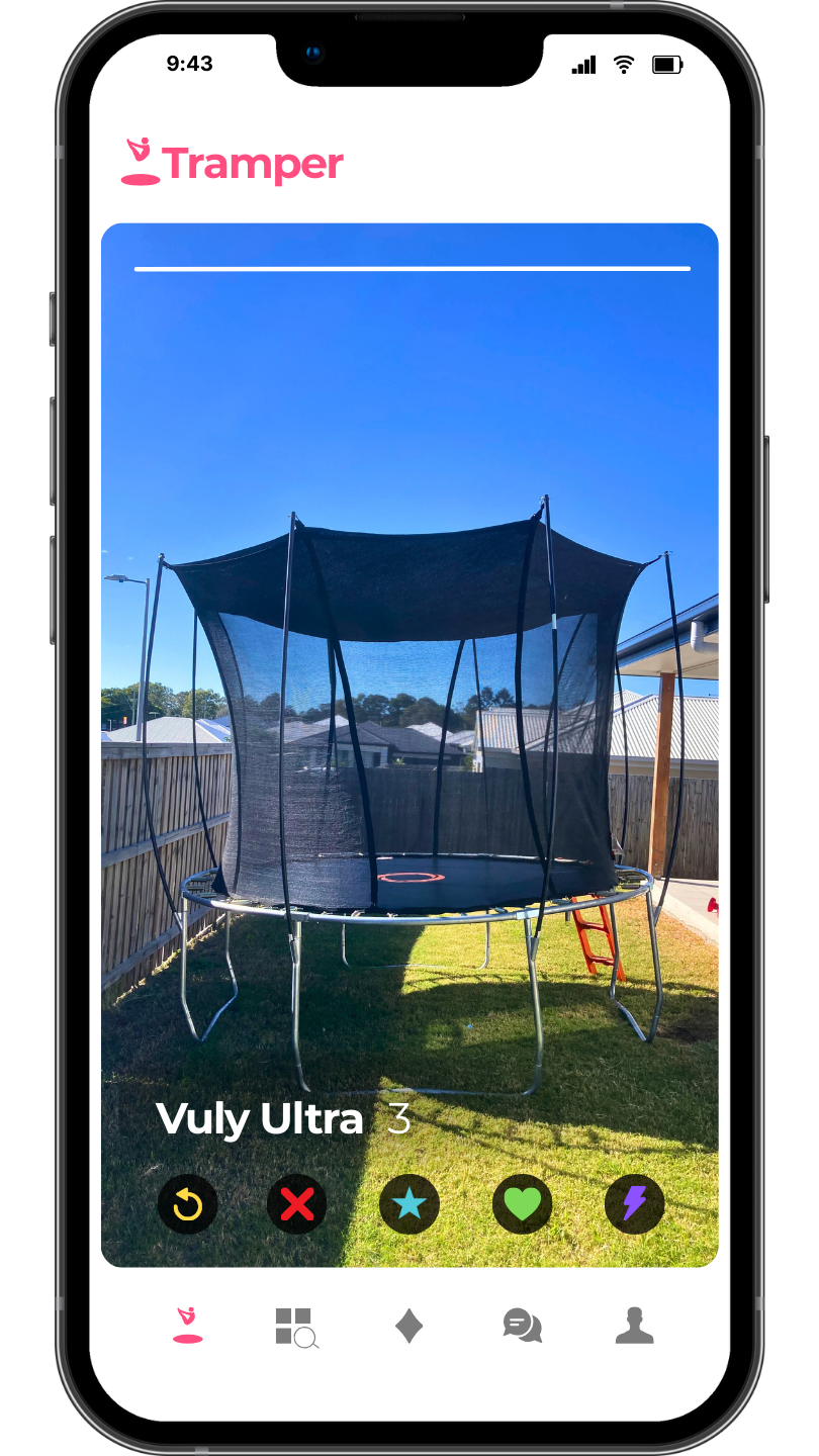 Fictional 'online buying site' for picking up secondhand trampolines. Expert tips by professional trampoline assembler.