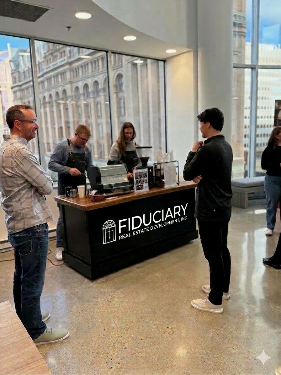 Corporate Brand Activation in Milwaukee Wisconsin Downtown Coffee Cart