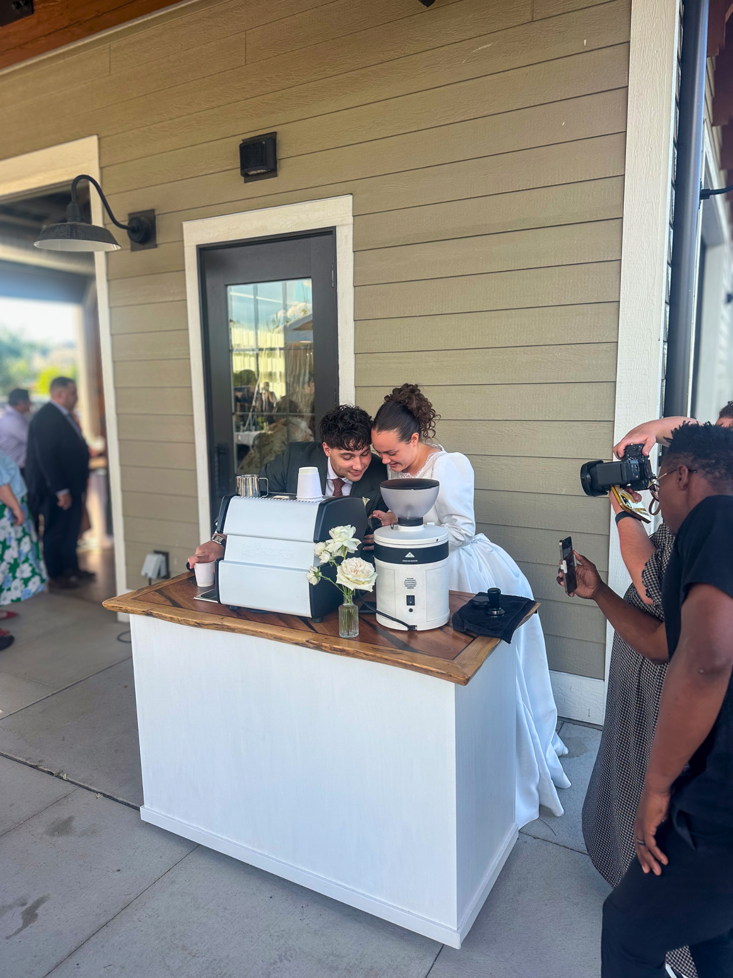 Espresso bar catering for cocktail hour at Brookfield Wisconsin weddings