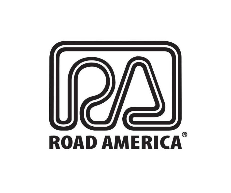 Corporate Coffee Catering Events. Black and white logo featuring a stylized road design, with the words "ROAD AMERICA" underneath.