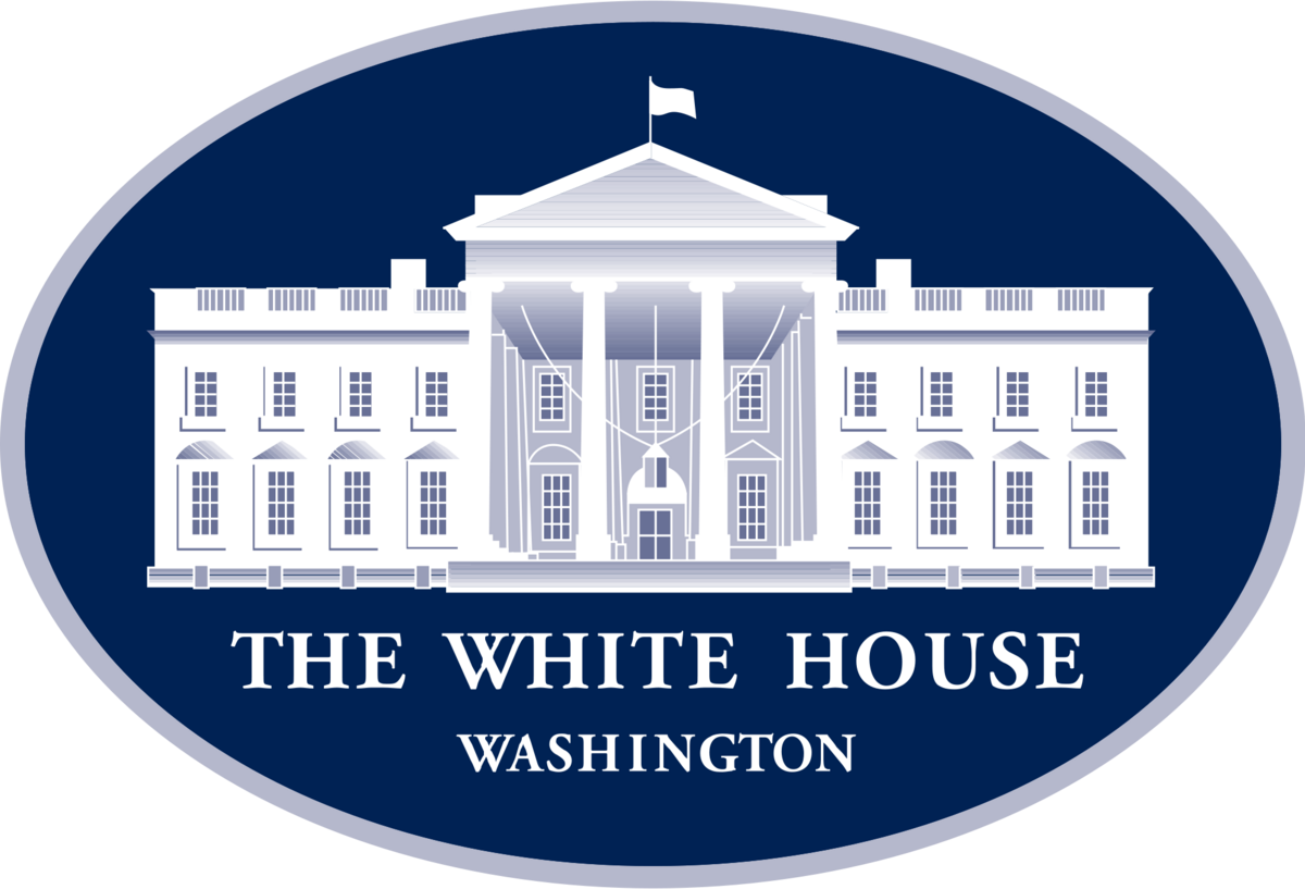 Illustration of the White House with the text "The White House, Washington" below it.