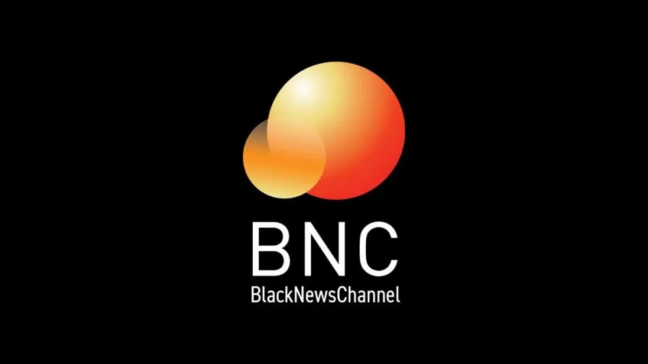Logo of Black News Channel with an abstract orange and gold spherical design and the text 'BNC' and 'BlackNewsChannel' underneath, set against a black background.