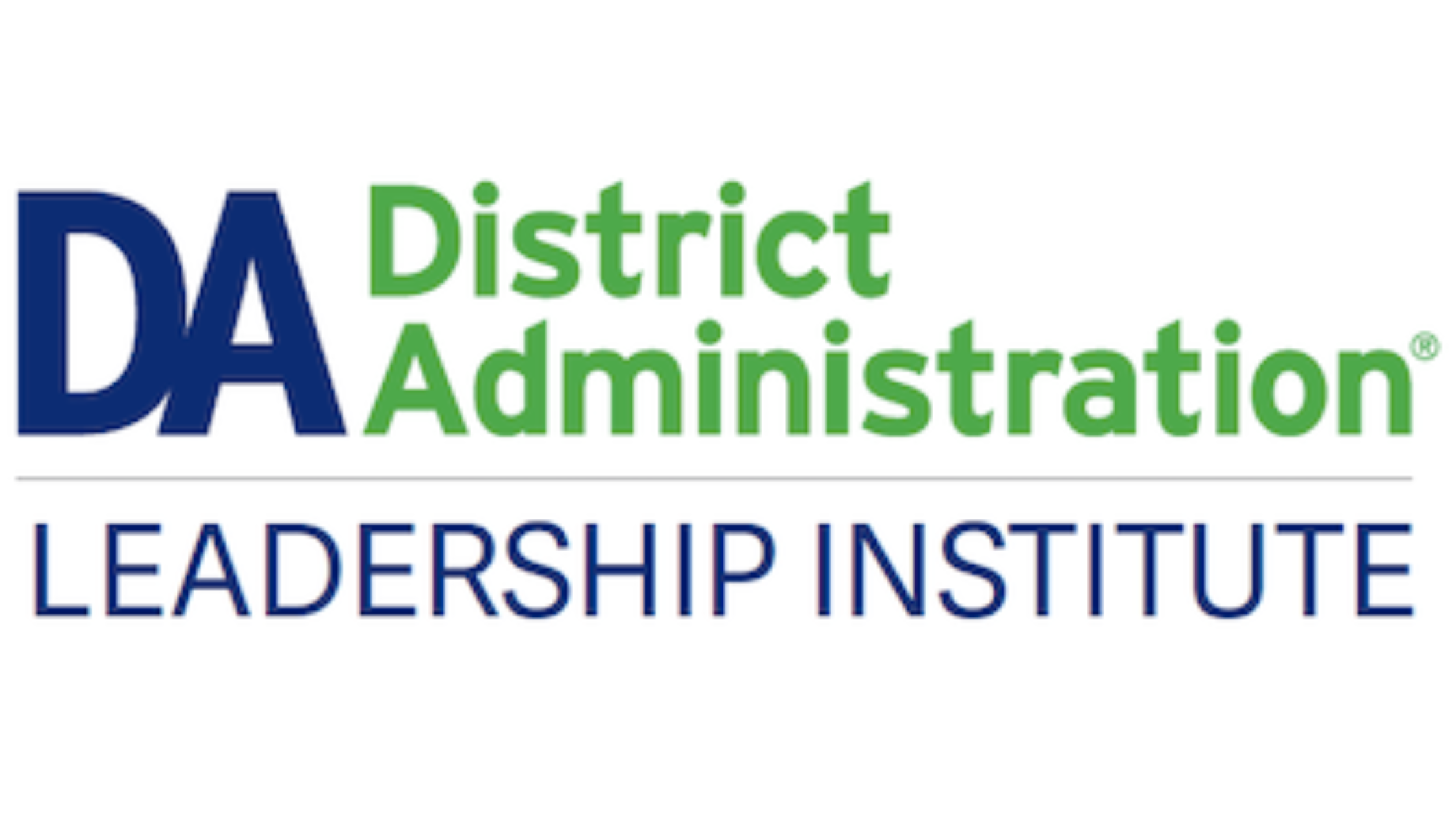 Logo of District Administration Leadership Institute with blue and green text.