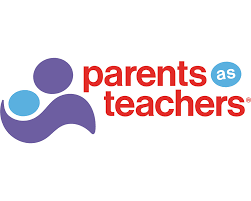 Logo with stylized figures and the text 'parents as teachers'
