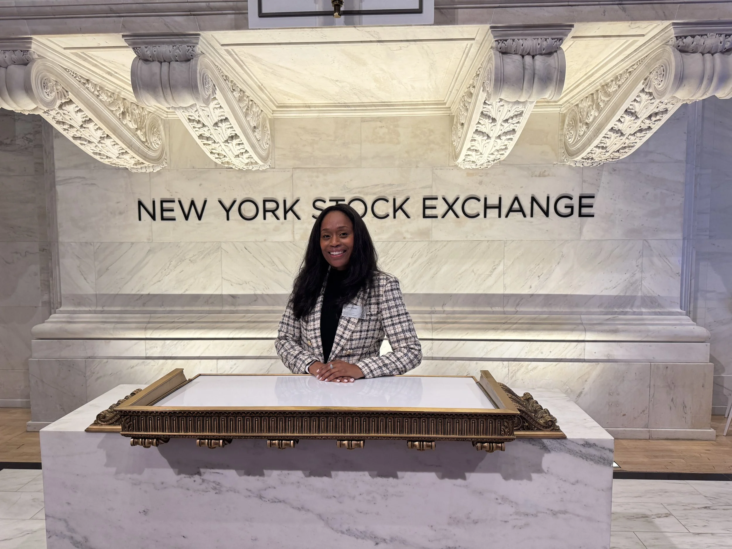 Dr. Samuel at the New York Stock Exchange, serving as a corporate board member.