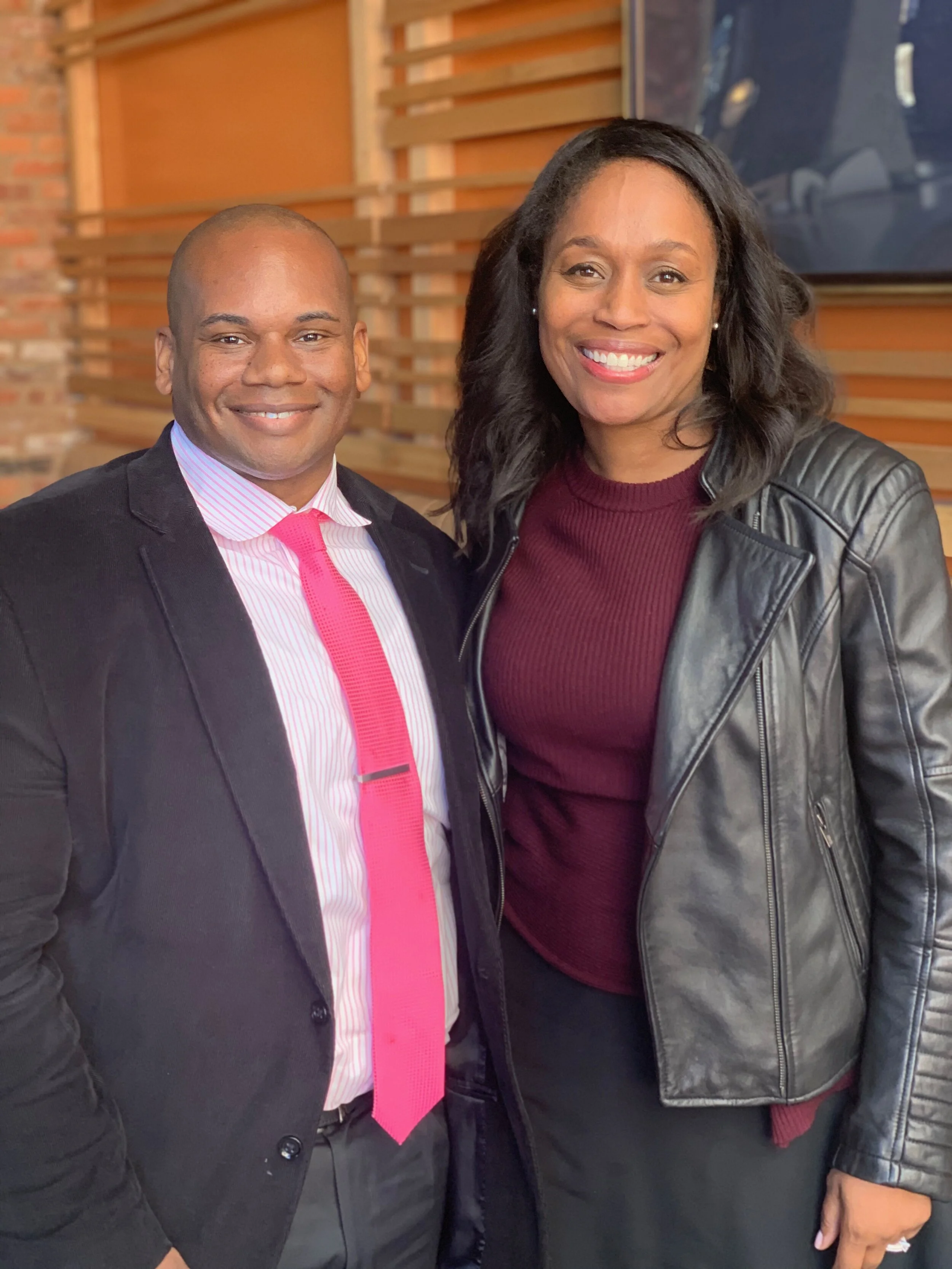 Dr. Samuel with Dr. Wayne D. Lewis discussing education policy opportunities.