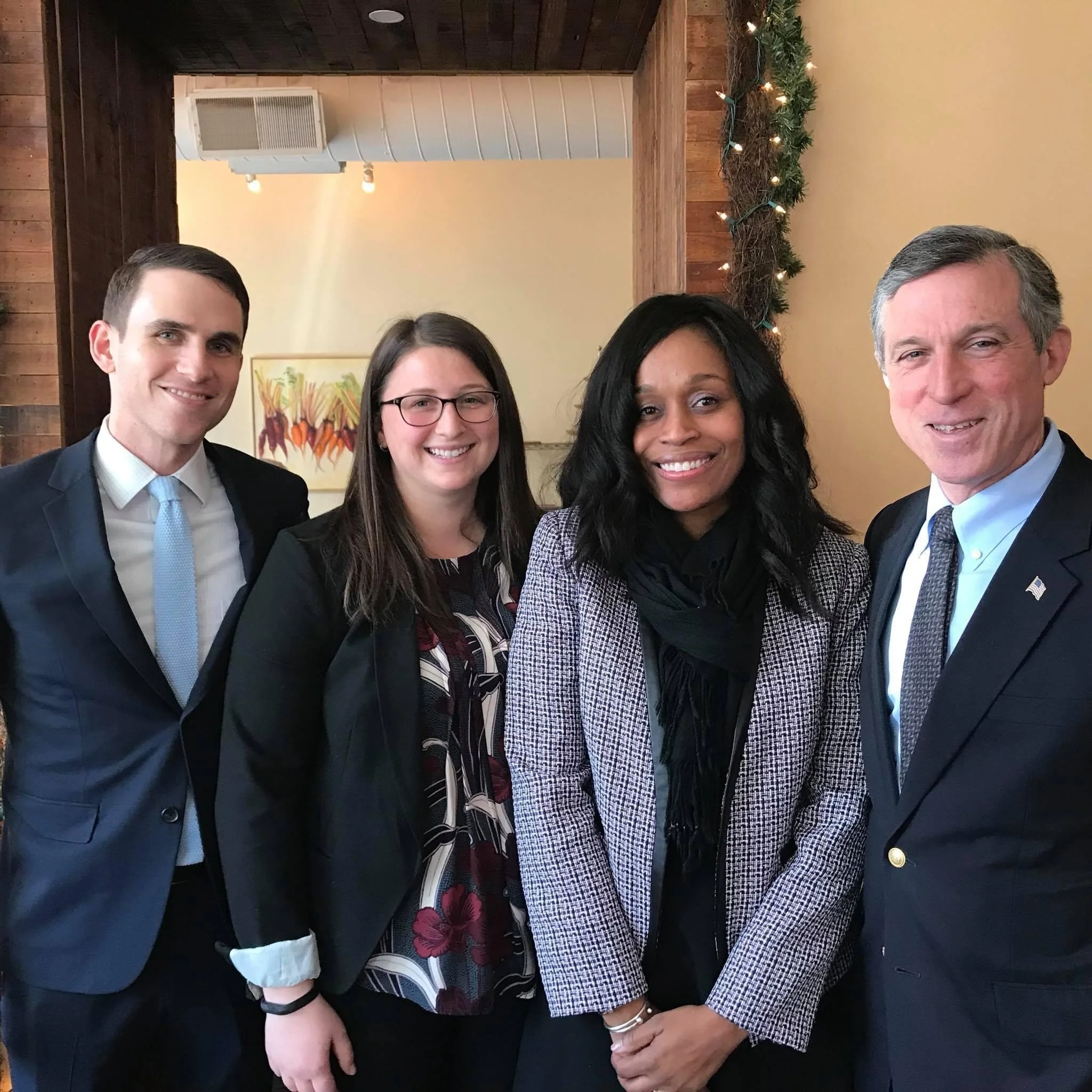A meeting with former Delaware Governor John Carney and his education advisor, focused on leadership, policy, and education.