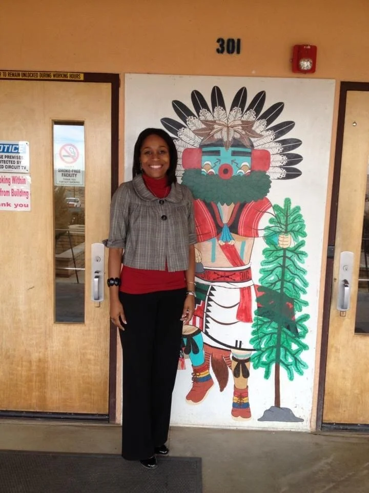 Dr. Samuel during a school visit on the Hopi Reservation, meeting with Tribal and school leaders to discuss early childhood education and community priorities.
