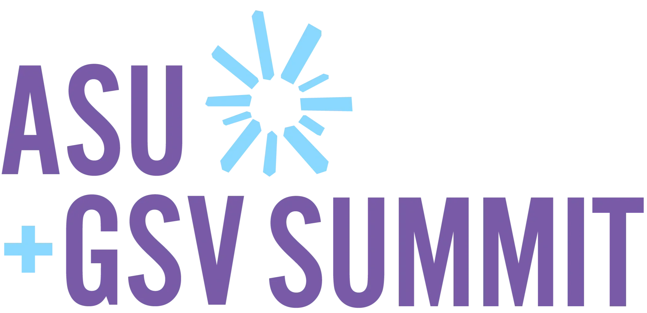 Logo for the ASU + GSV Summit featuring the text 'ASU + GSV SUMMIT' with a stylized blue sunburst graphic.