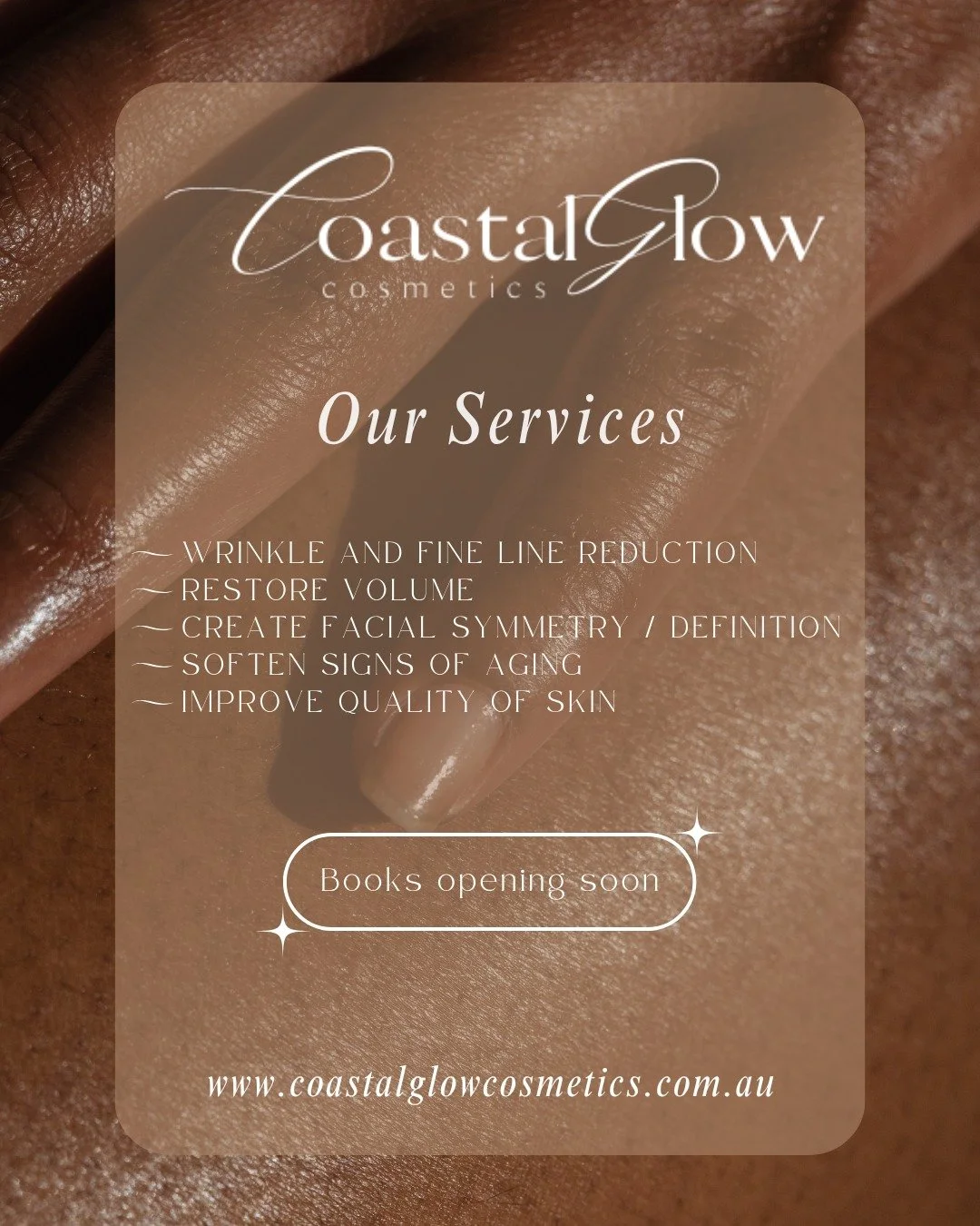 ✨ 𝑪𝒐𝒎𝒊𝒏𝒈 𝑺𝒐𝒐𝒏: 𝒀𝒐𝒖𝒓 𝑮𝒍𝒐𝒘 𝑨𝒘𝒂𝒊𝒕𝒔 ✨

A new era of aesthetic care is arriving. Our premium cosmetic clinic is set to open soon &mdash; offering personalised treatments for wrinkle and fine line concerns, restoring volume, correct