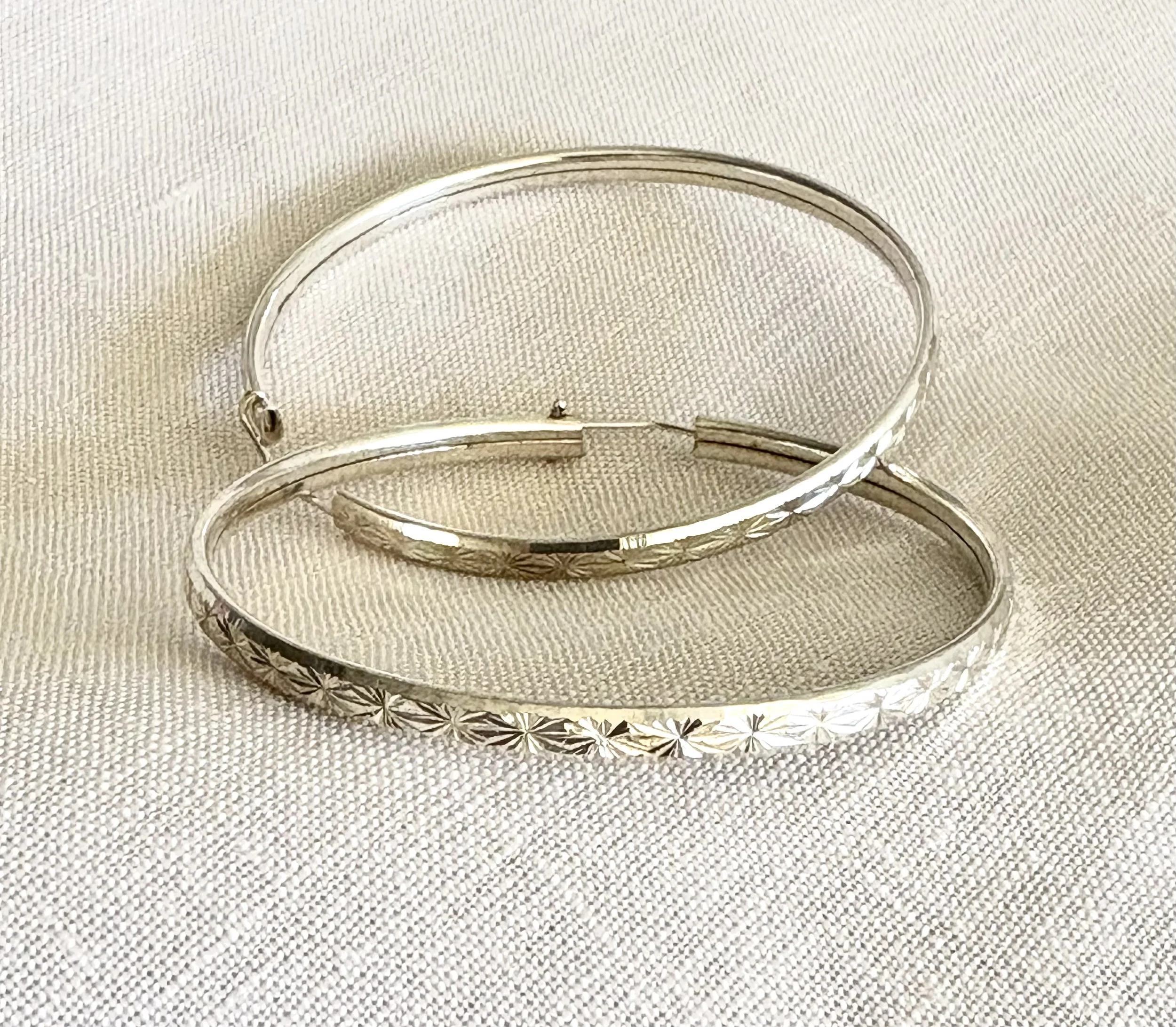 Silver Hoop Earrings 40mm