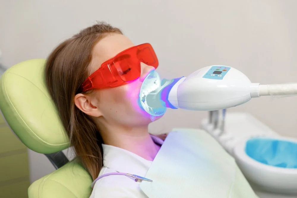 In-office teeth whitening with LED light