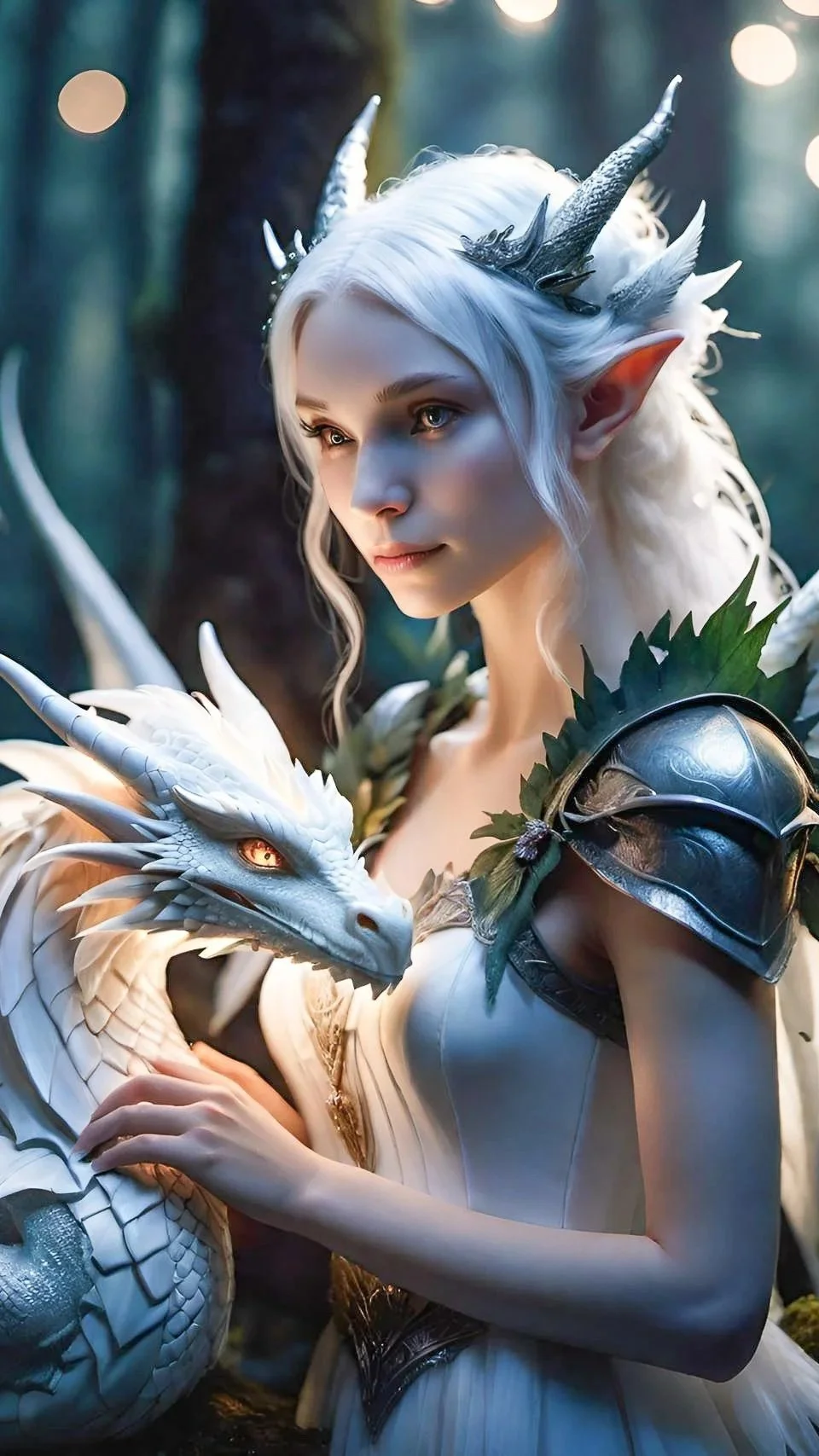 Regal East Fae with pale crystalline light and frost-touched wings, embodying the element of newborn ice and breath of winter.”