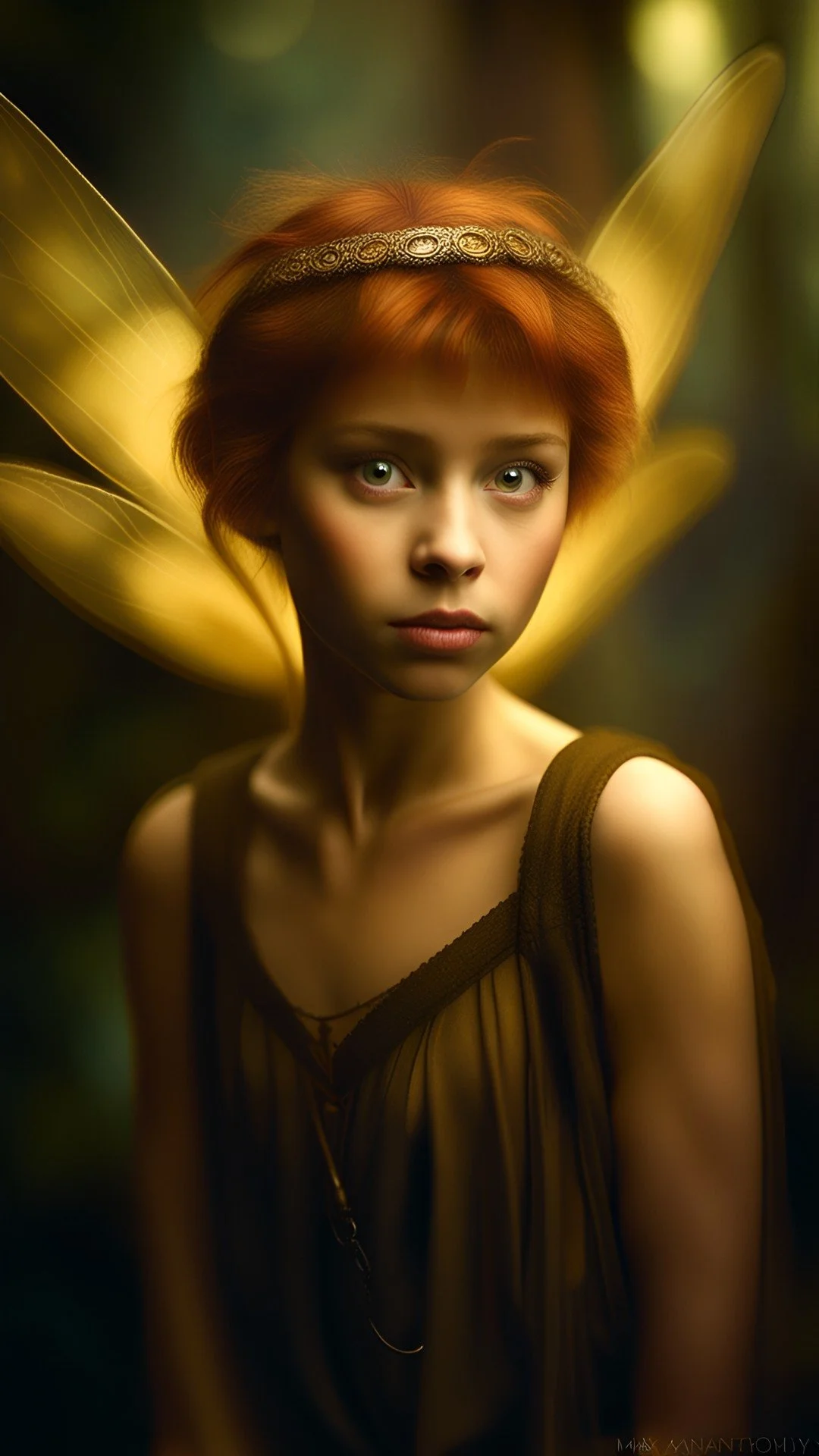 Golden-winged fae lingering in warm light, pausing a moment longer than the others in the insomnia-lit realm.