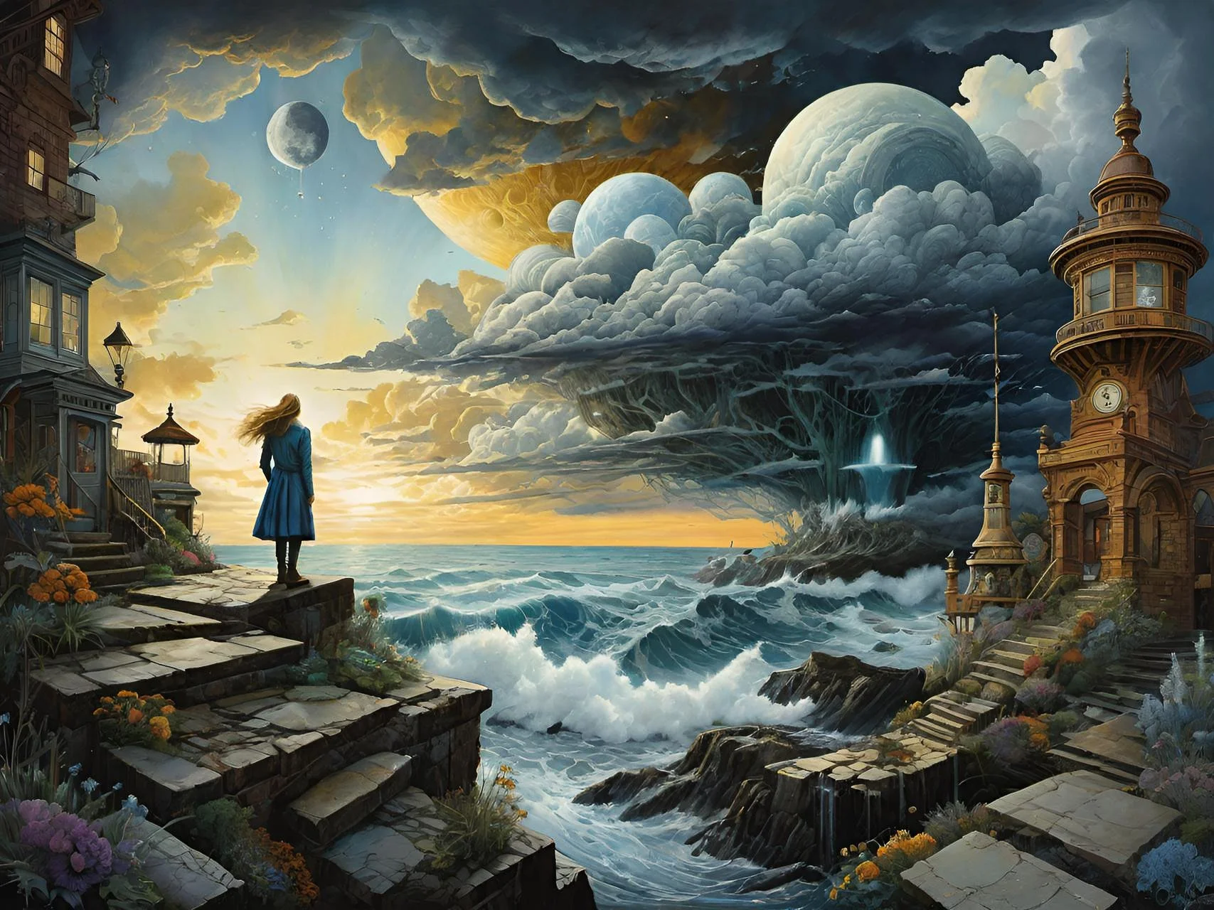 i sttod at the edge. the night stretched further