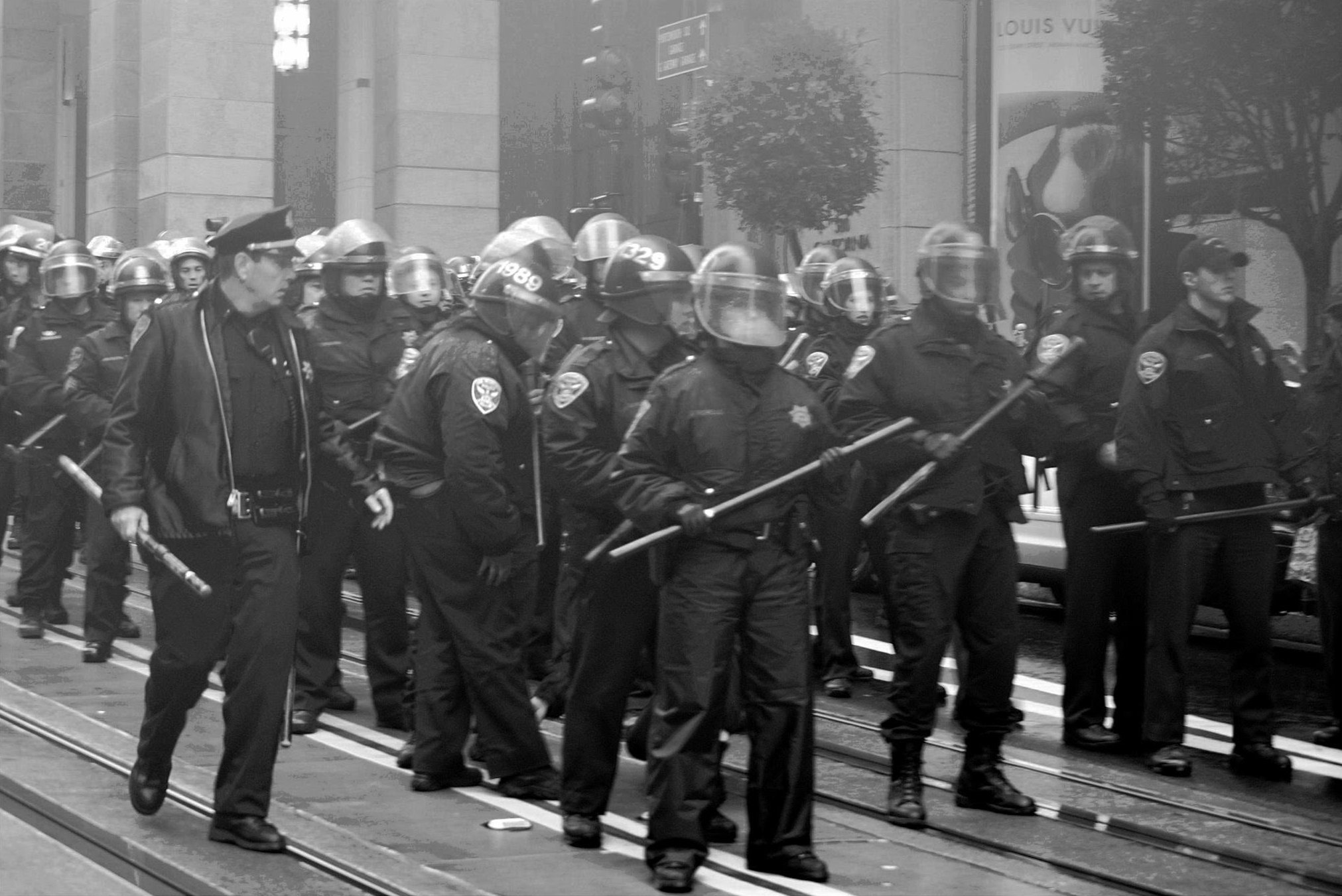 Occupy San Francisco demonstrators march through the Financial District during protests targeting major banks in 2011.