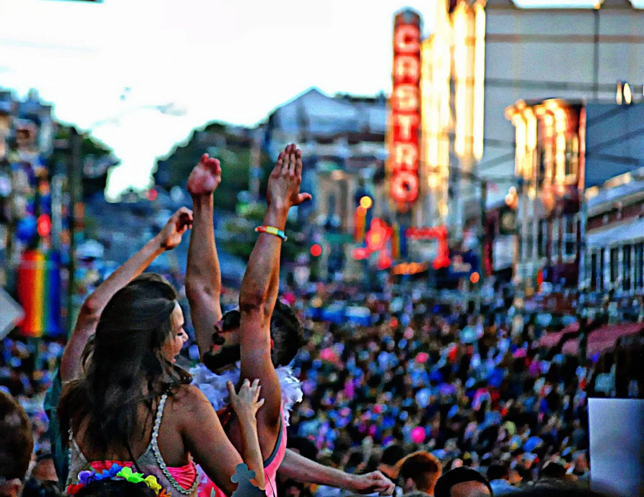 Celebrants gather in San Francisco’s Castro District during the final traditional Pink Saturday celebration in 2014.