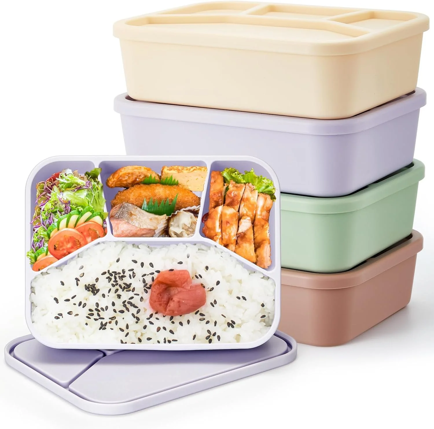 Silicone Bento Box Meal Prep Containers: $39.99