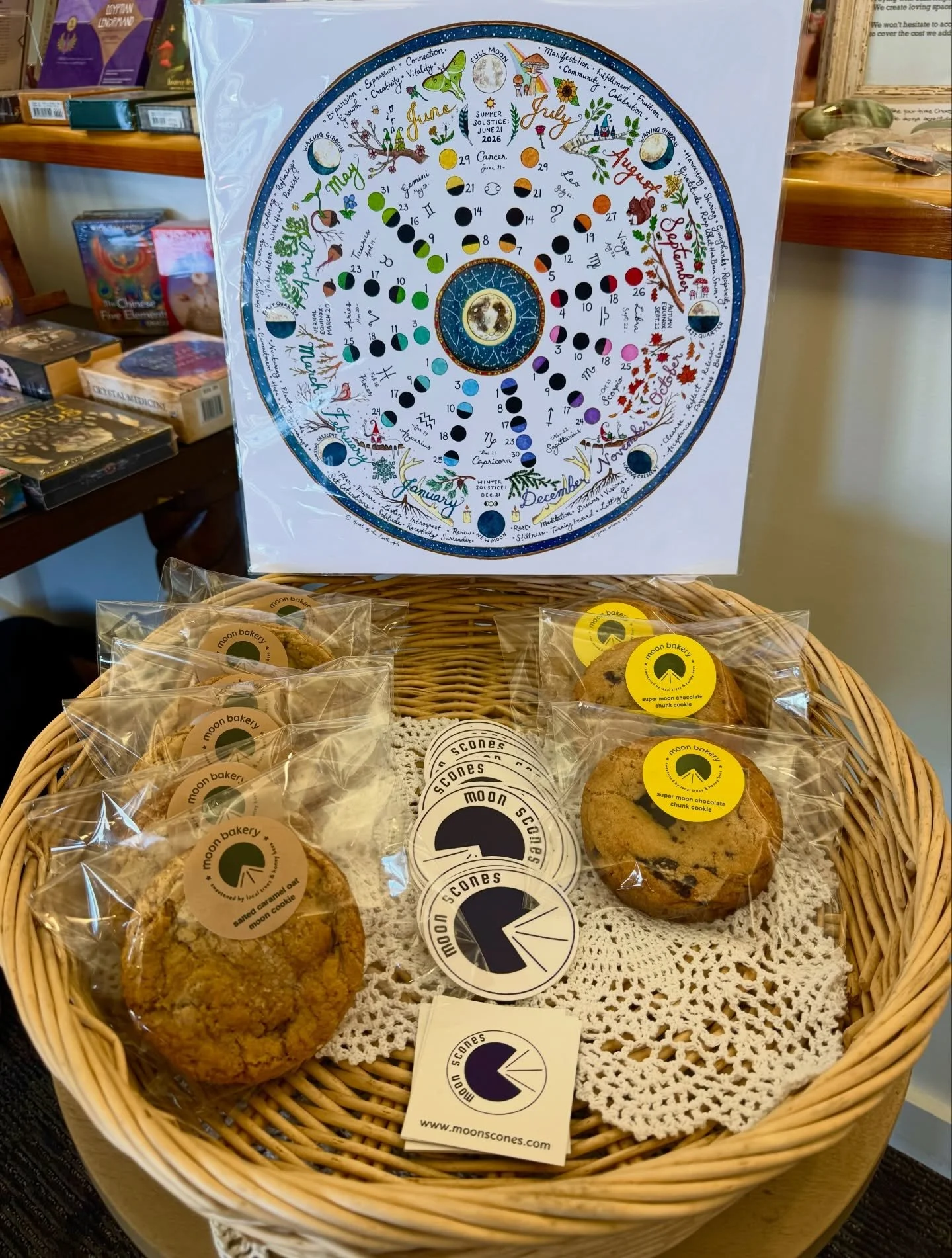 Chances are &hellip; you can pick-up moon cookies in two flavors from @moonsconesvt at the @huluppubookshop located in North Bennington, VT &hellip; Wednesday through Saturday 11am-4pm. super moon chocolate chunk cookies and salted caramel oat moon c