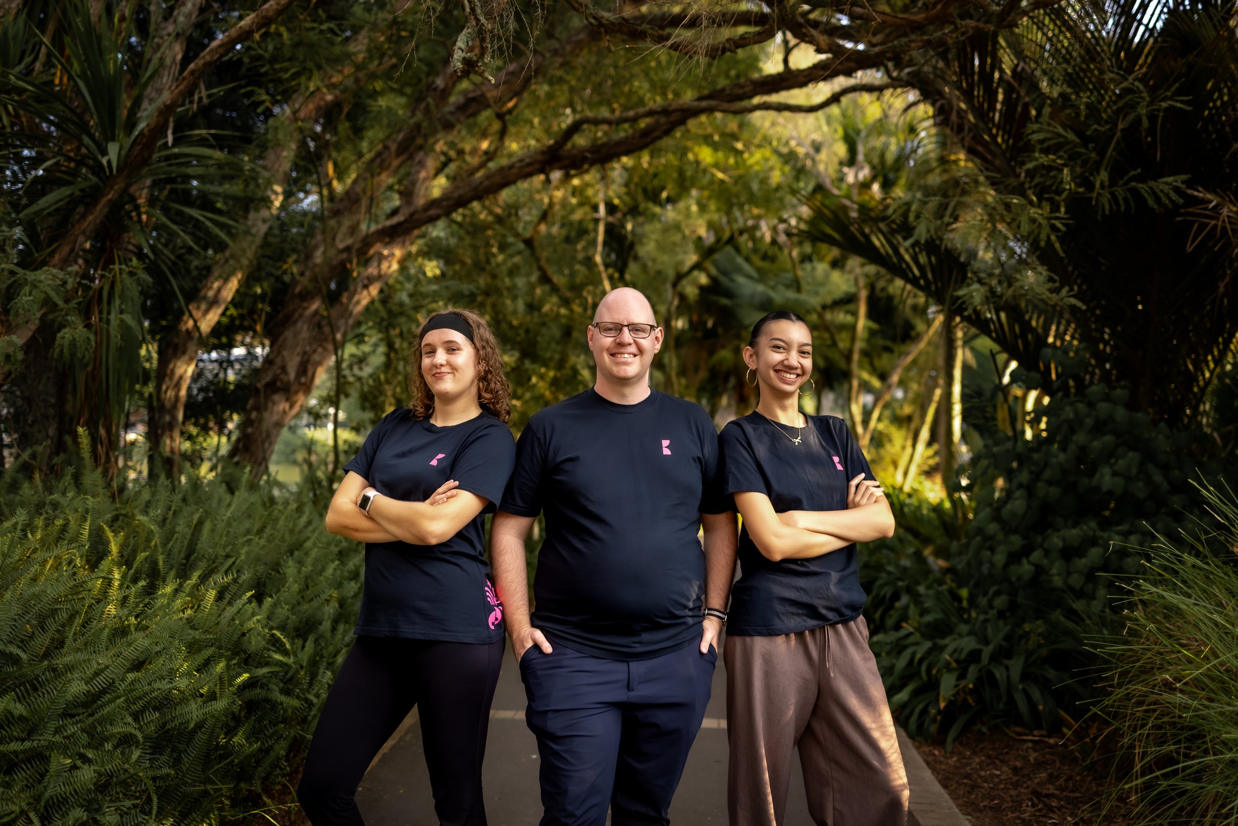 The MTS teaching team in Musical Theatre Studio shirts.