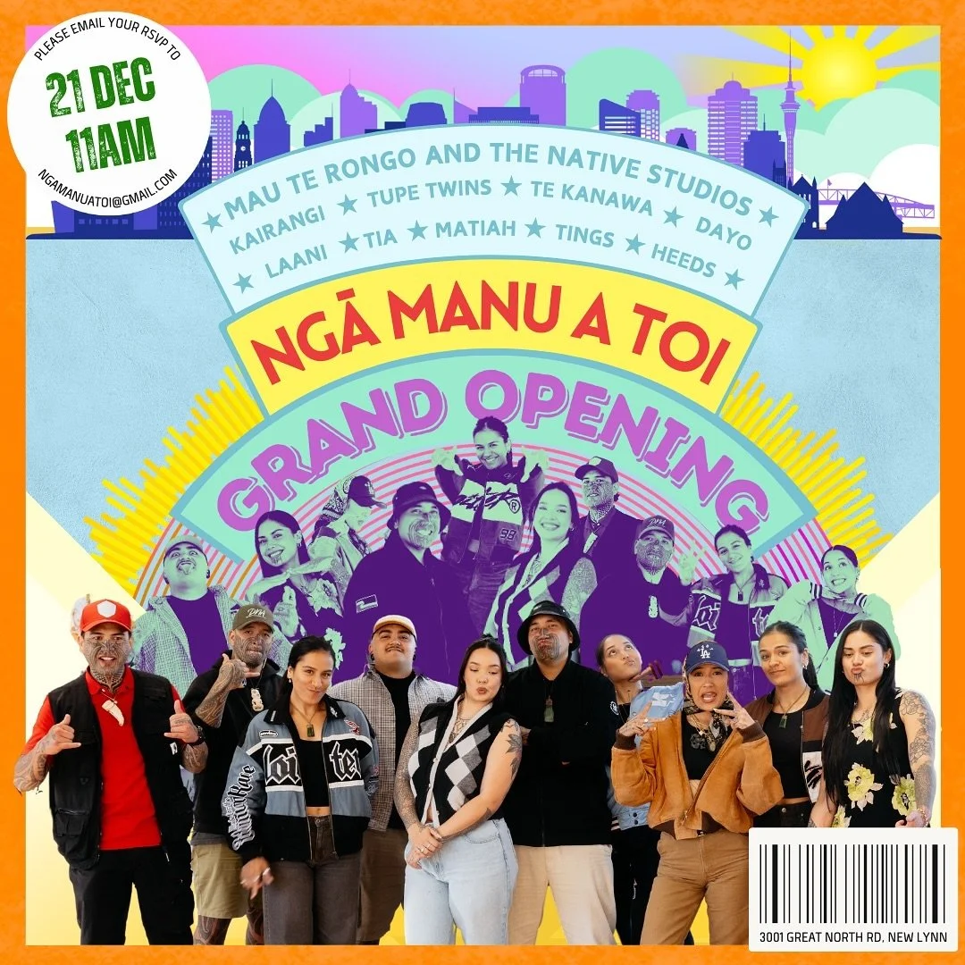 Kia hiwa rā, kia hiwa rā! 📣

We are so stoked to finally announce the grand opening of our whare hou Ngā Manu a Toi. As some of you may know Ngā Manu a Toi began as a humble dream between Heeds and Tings which has now manifested into reality. 

We i