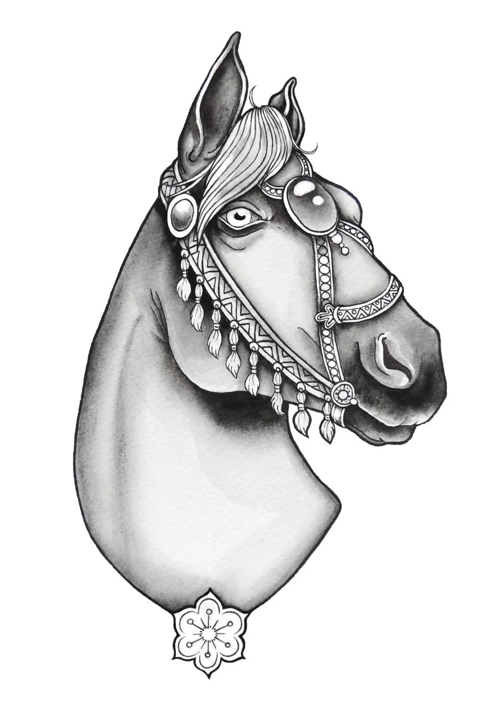 Horse, 2017, India Ink