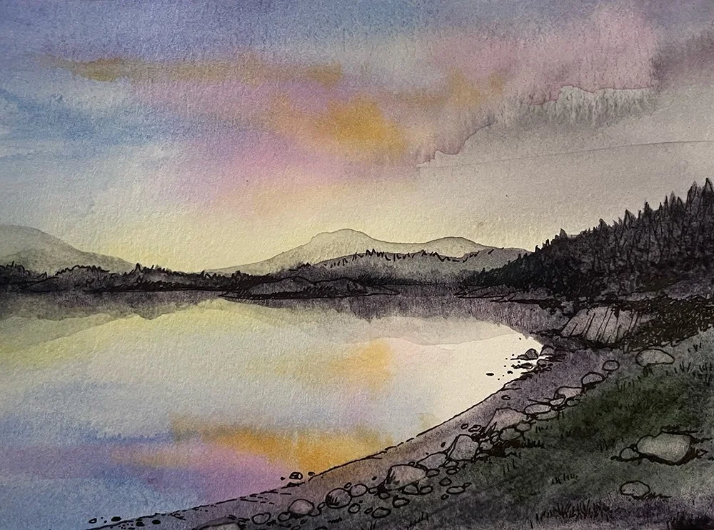 San Juan, 2021, Mixed-Media Watercolor