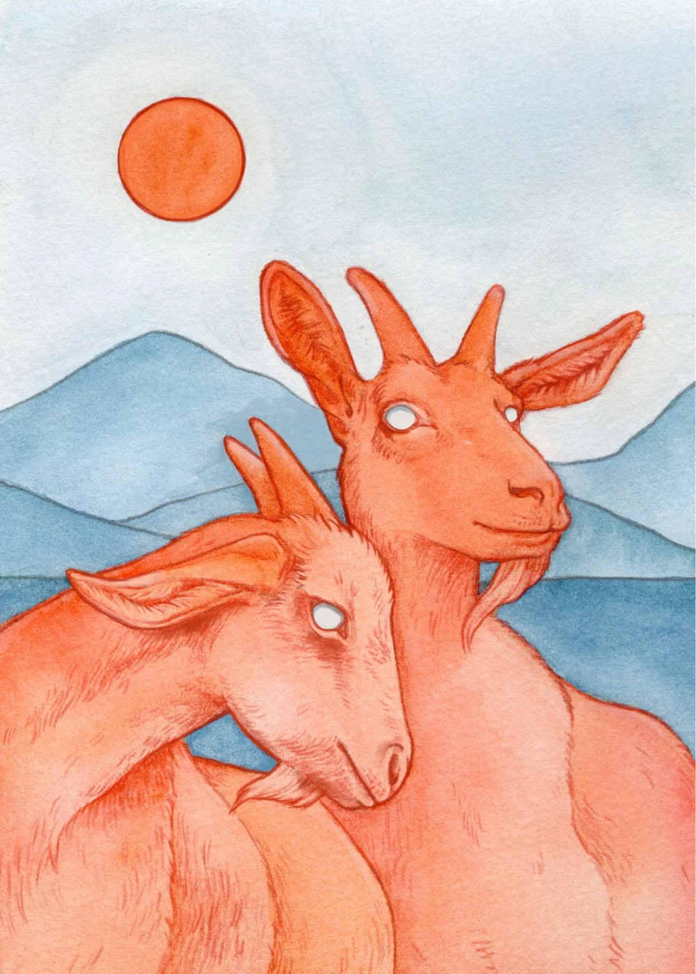 The Martians, 2025, Mixed-Media Watercolor