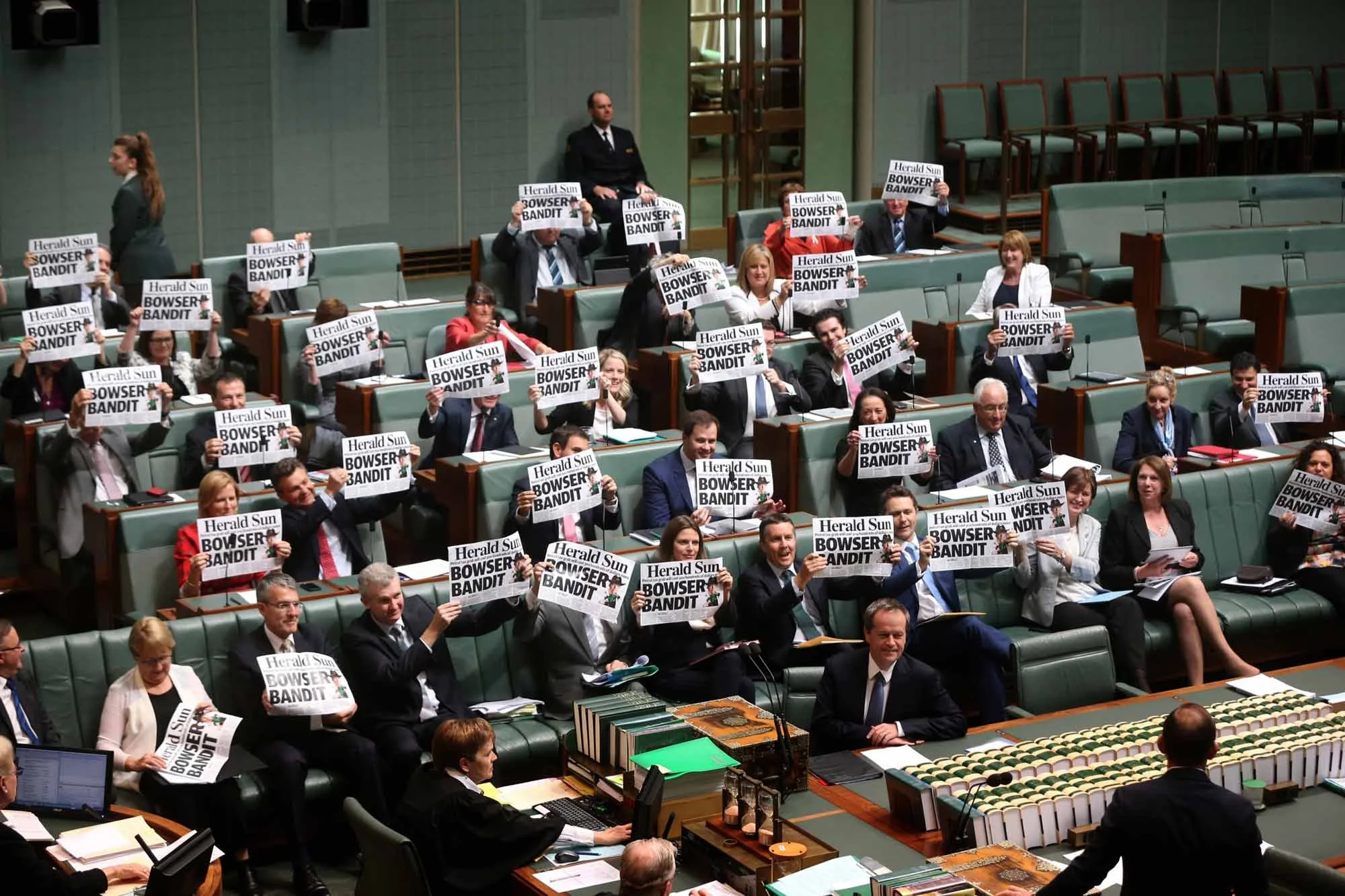 The Opposition taunt the Prime Minister Tony Abbott