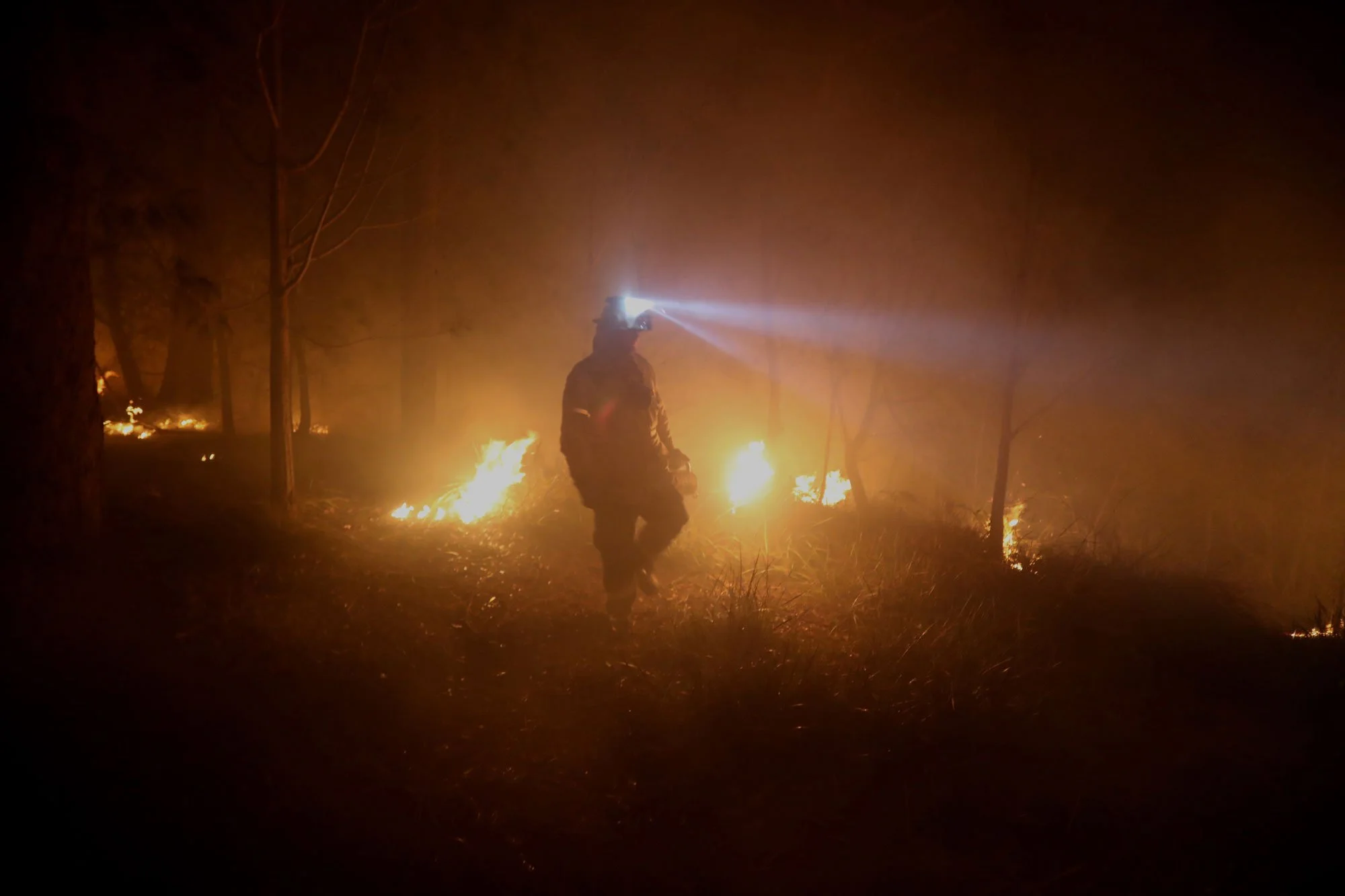  Horsley Park RFS Crew. Back burning operation on a property near Potato Point on NSW South Coast.   Thursday 23rd January 2020. Guardian Australia. 