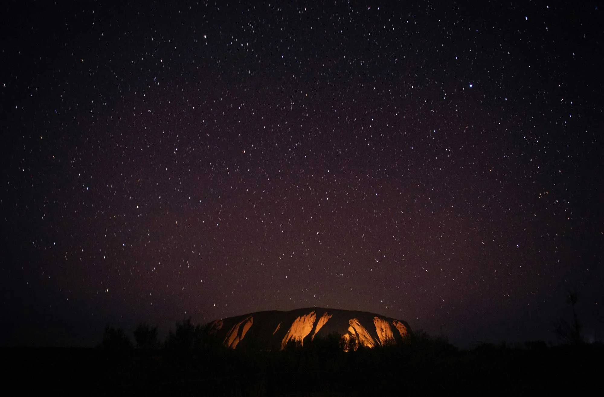 The night sky over Uluru
