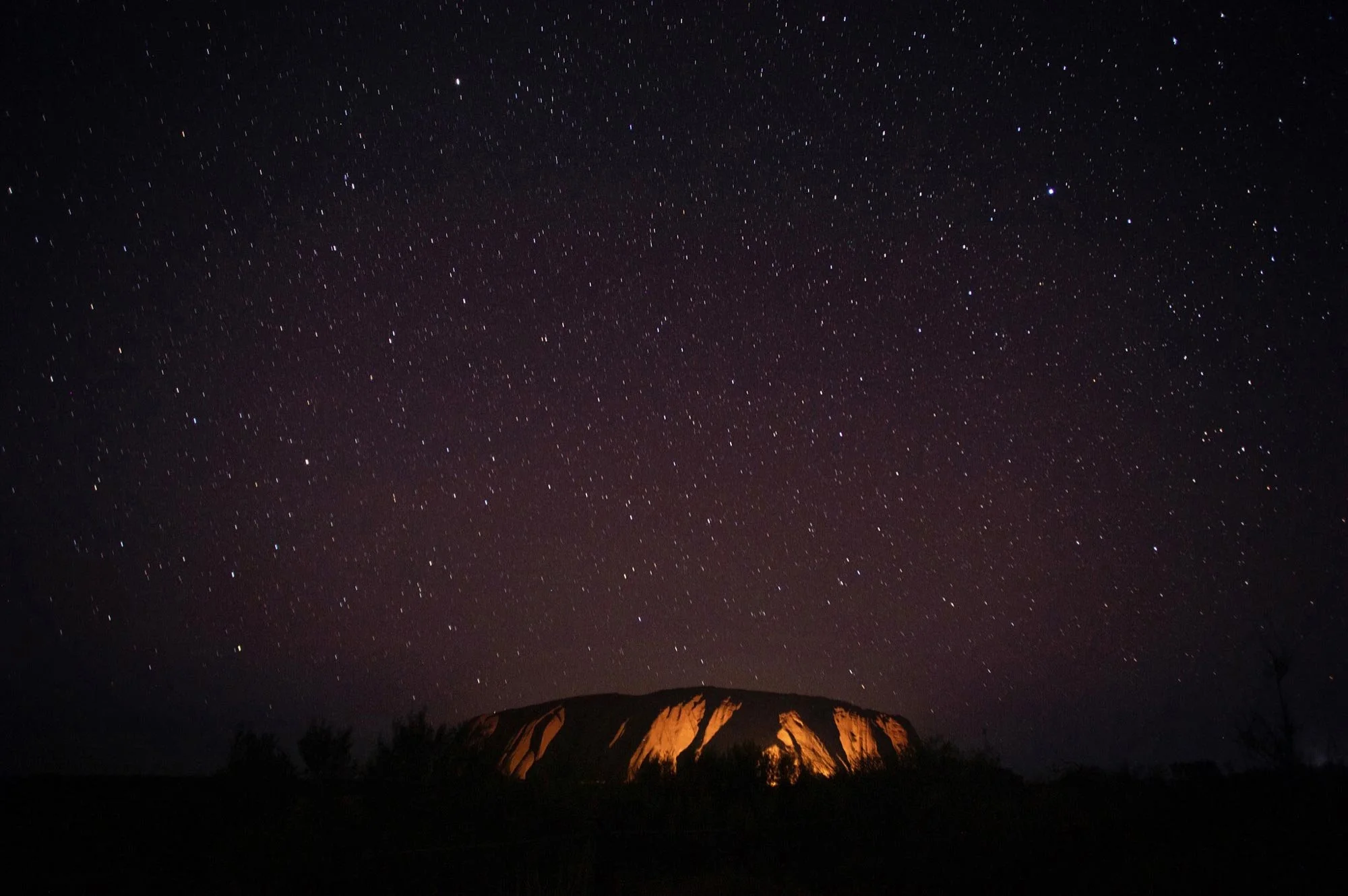 The night sky over Uluru