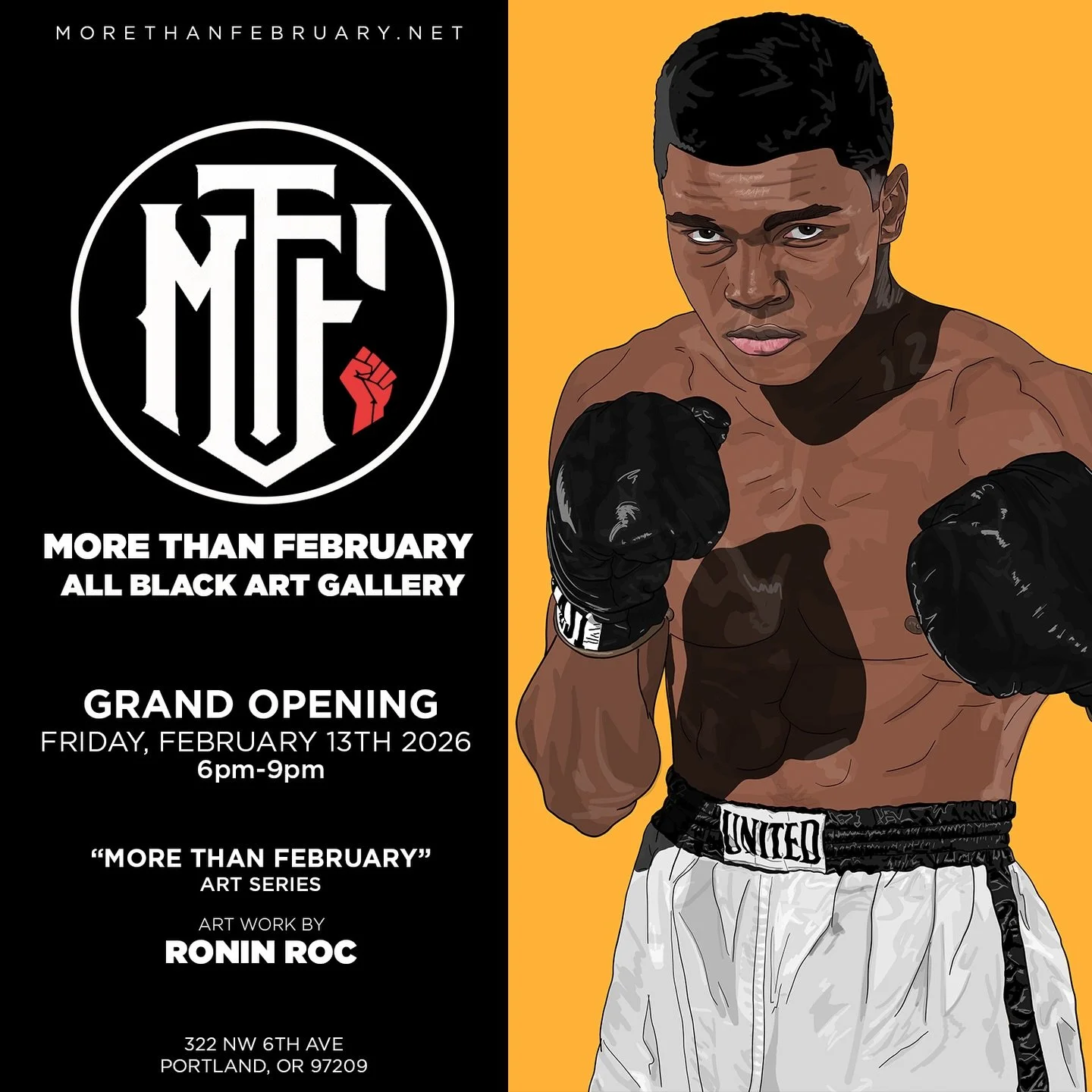 Feb 13th the grand opening of the MTF gallery is happening! 6pm-9pm with some great things and artist in store including the New 2026 MTF collection, as well as the special Wu tang 36s chambers collection by @roninroc. More information coming soon!