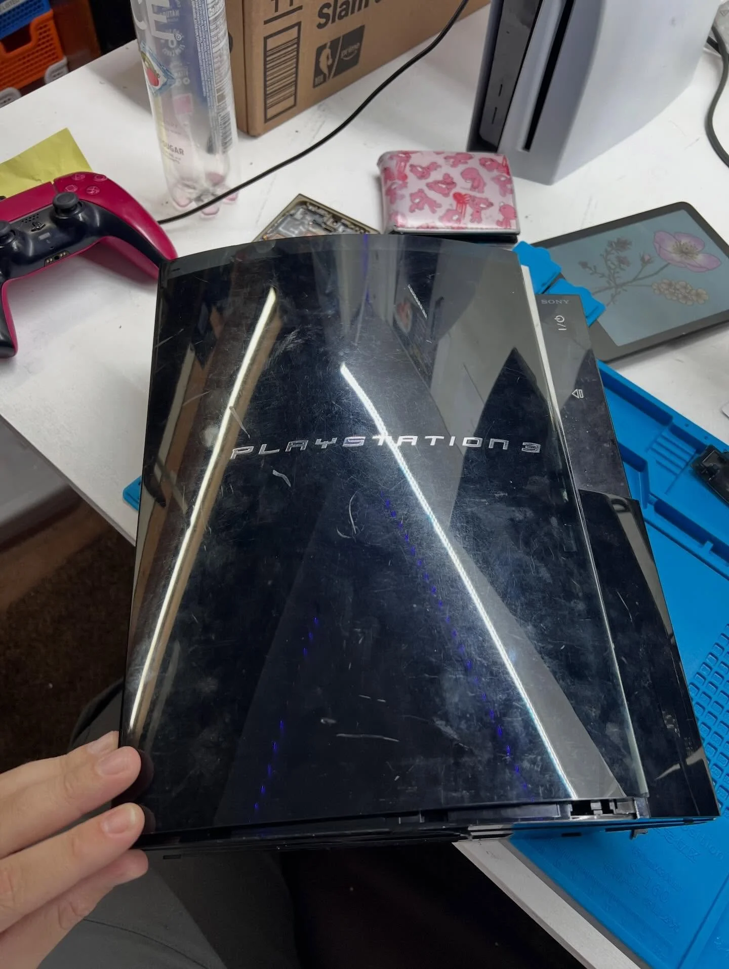 Thought I would share some photos from a PS3 tear down! Unfortunately, this system came in with intermittent power issue that didn&rsquo;t financially make sense to repair. Despite this, I was able to recover the customers data when the system was po