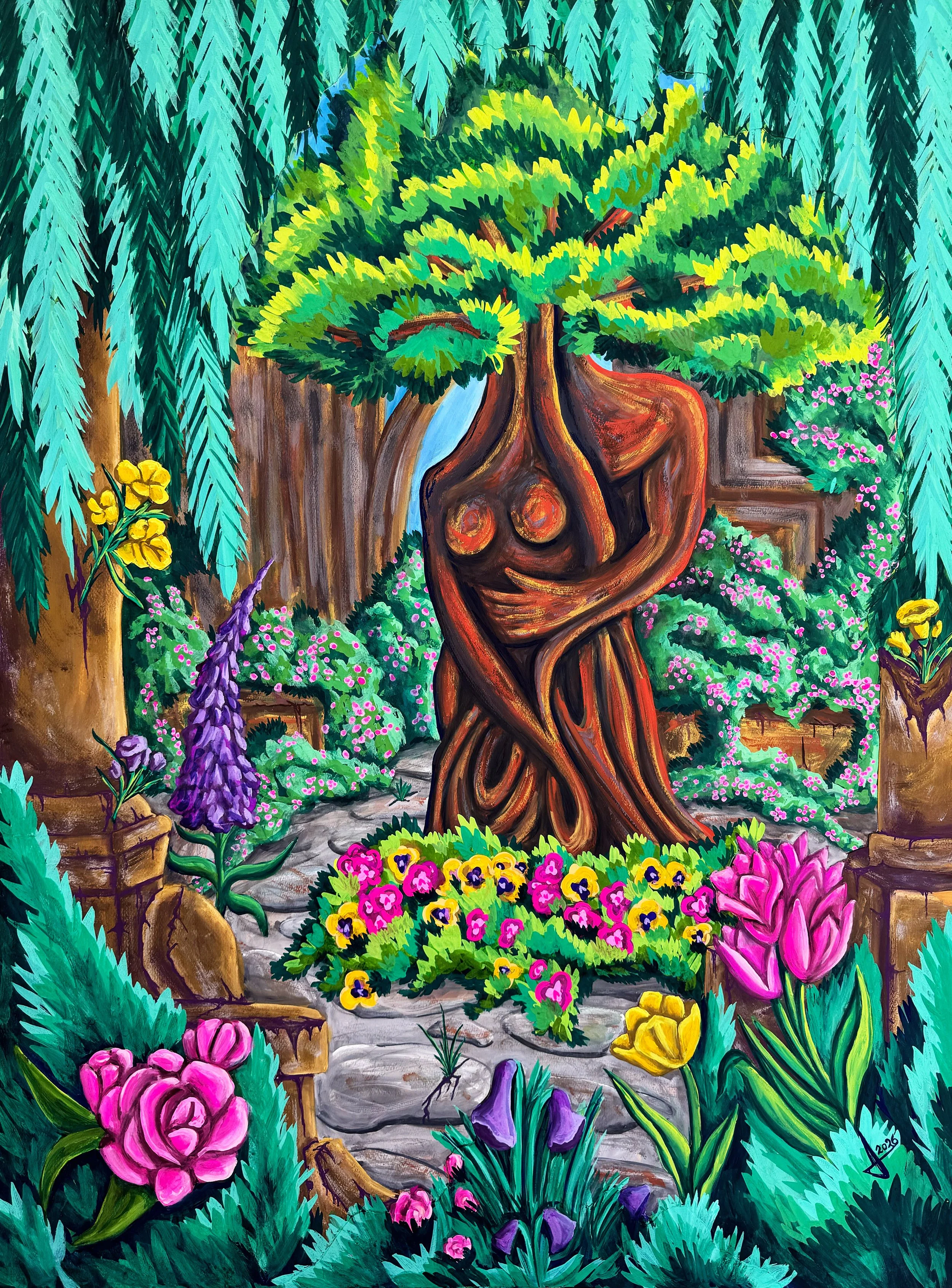 Título: "Paz"
Medidas: 130 x 80 cm
Técnica: Gouache en papel
montado en cartón.
Año: 2026
Precio: 45,000 pesos