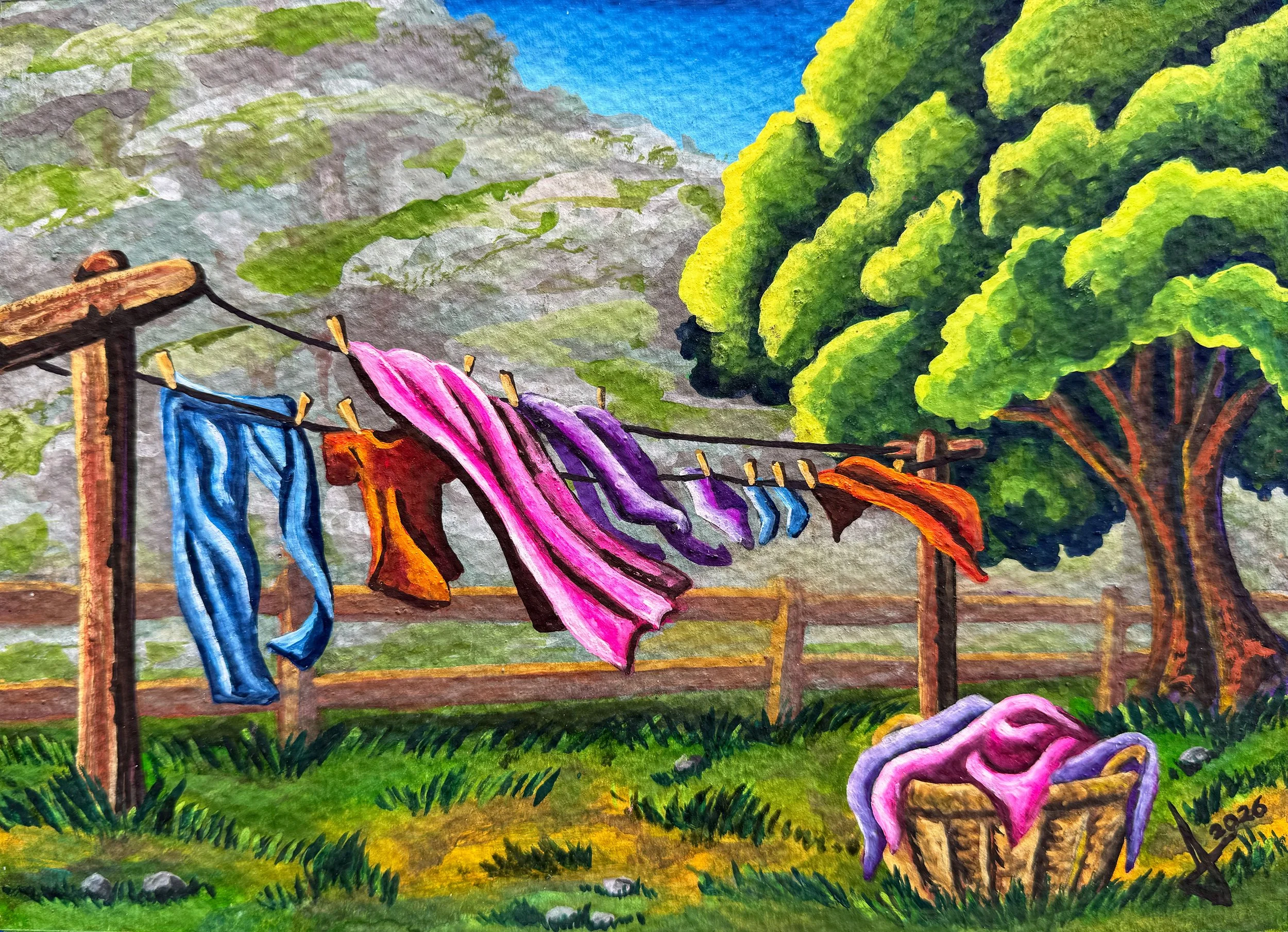 Título: "Tranquilidad"
Medidas: 21 x 28 cm
Técnica: Gouache en papel
Año: 2026
Precio: 3,000 pesos