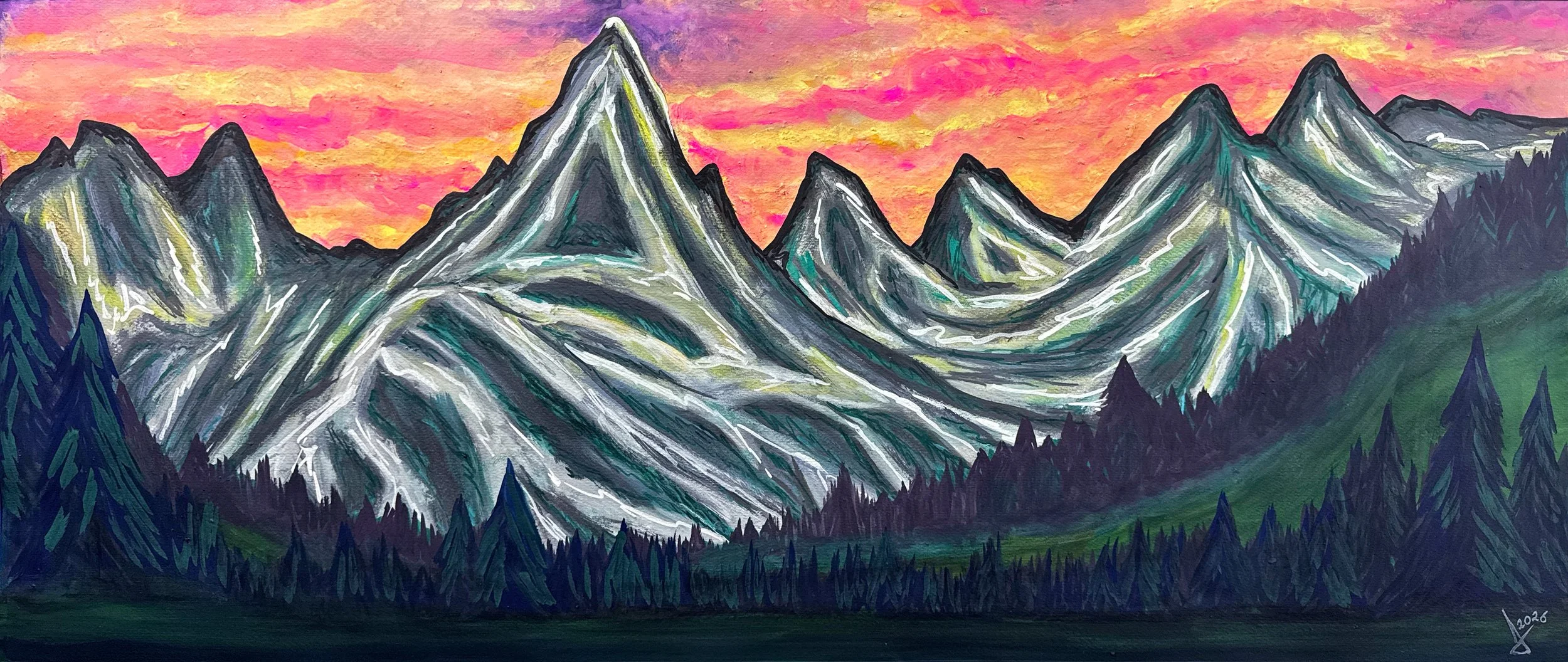 Título: "Ocaso"
Medidas: 49.5x 98.5 cm
Técnica: Gouache en papel
Año: 2026
Precio: Vendido