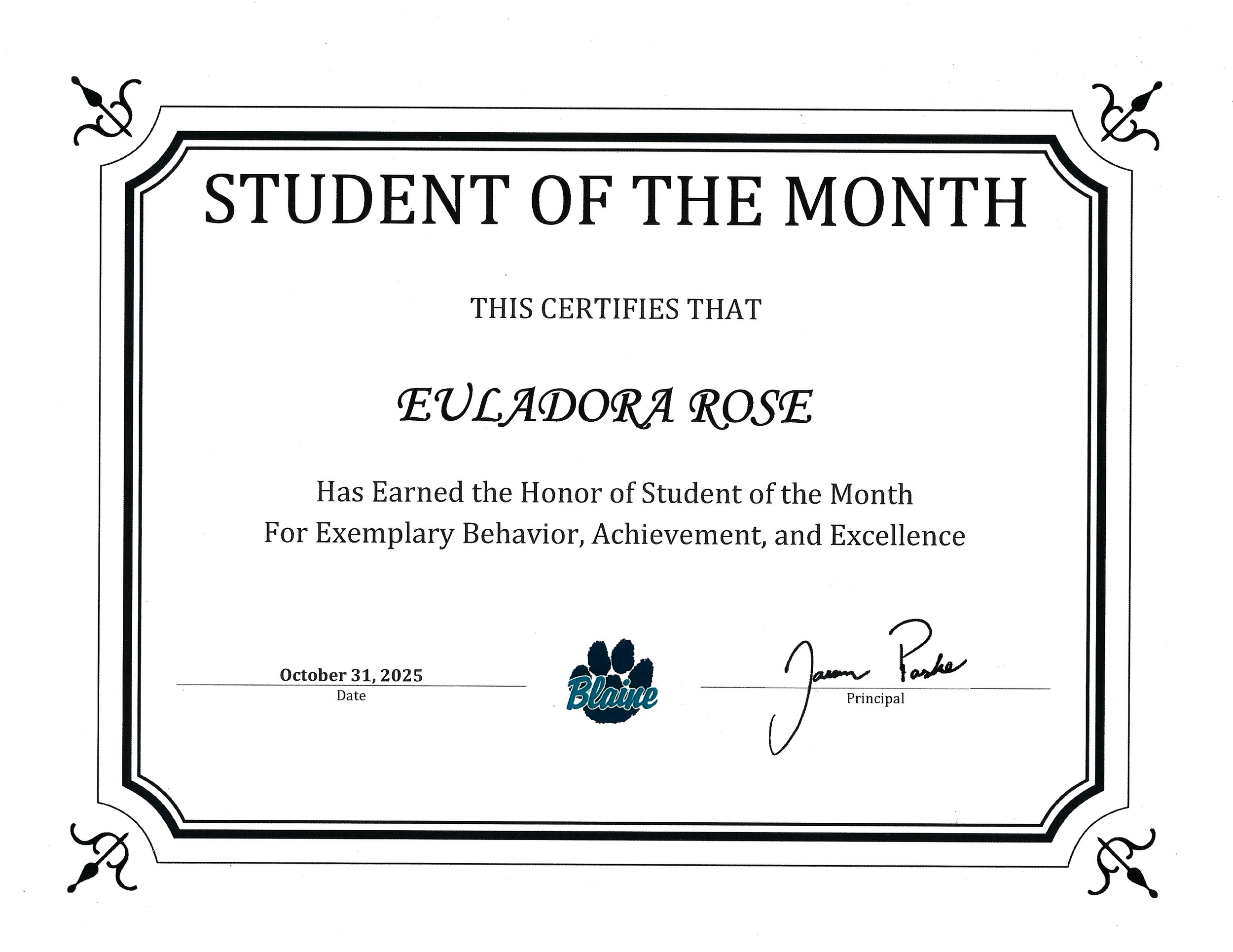 Student of the Month
