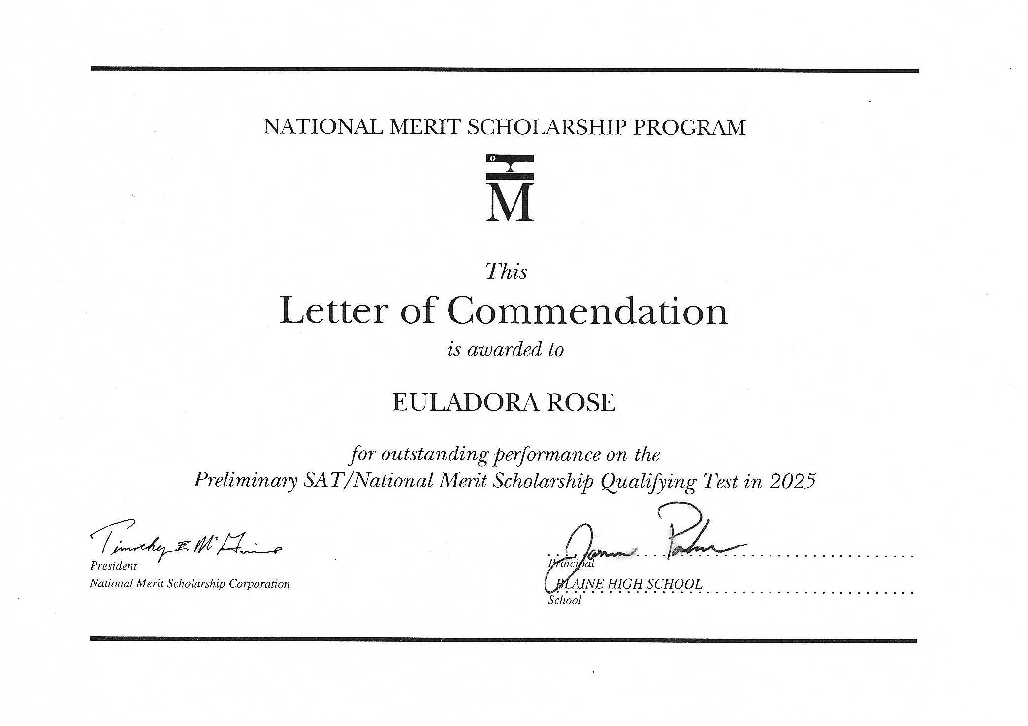 Letter of Commendation