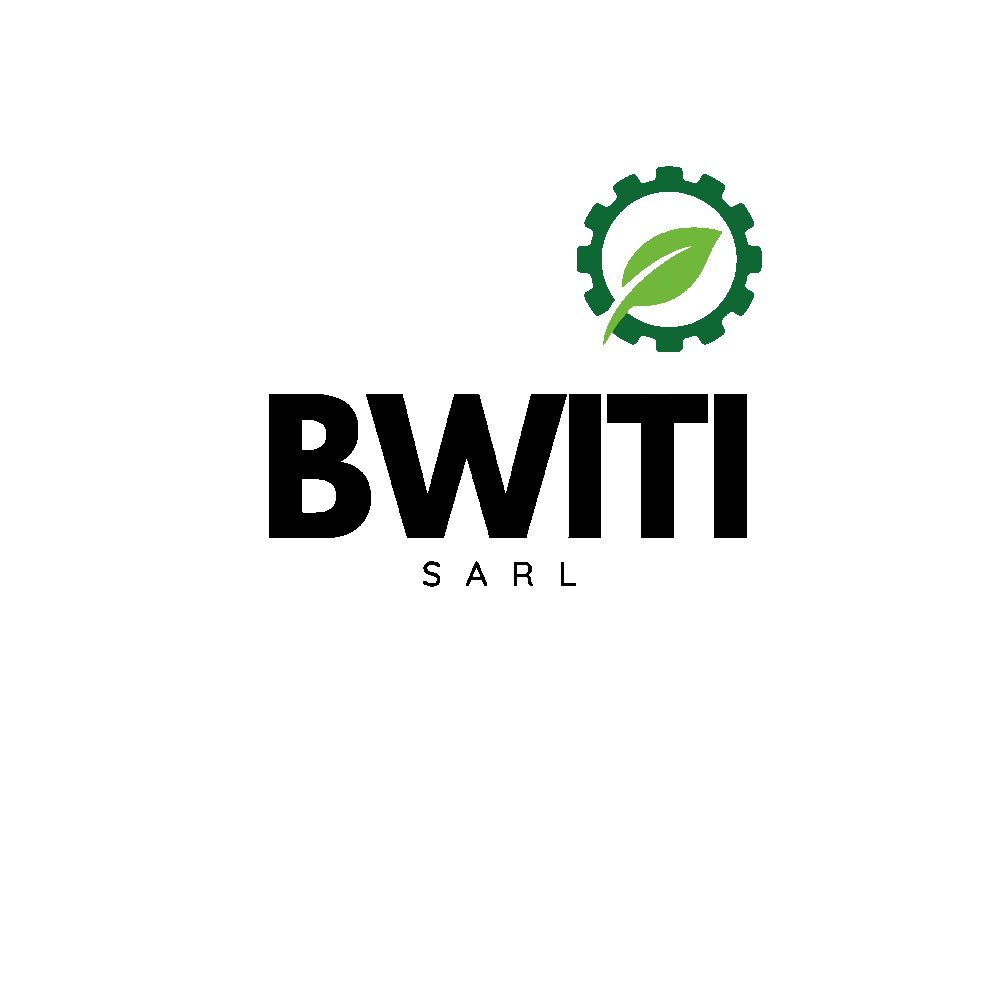 Logo écologique avec une roue dentée verte et une feuille