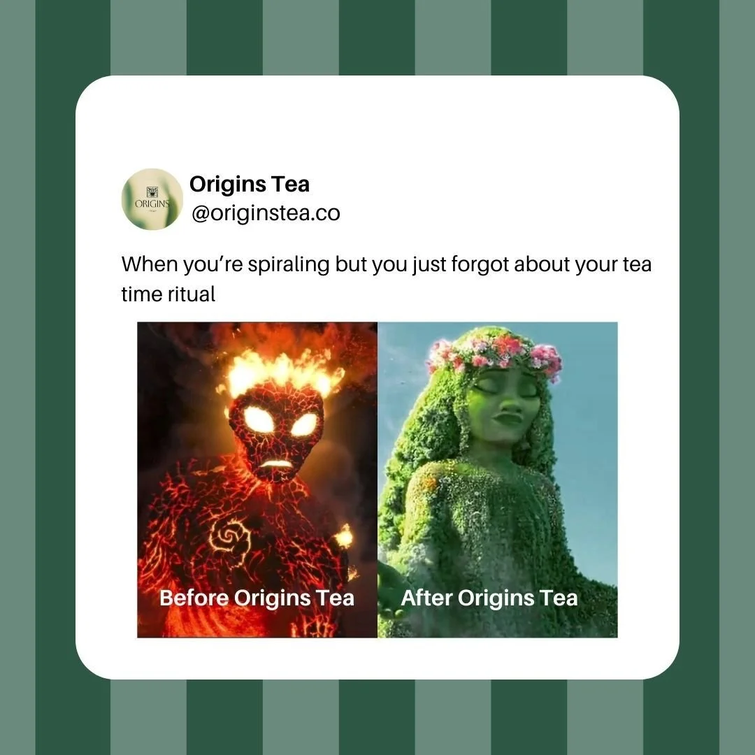 Choose sipping 🫖 over spiraling 🌪 Need a cup of mental clarity? Our ClariTea blend is the perfect boost of natural energy without the jitters! Find more immune-supporting teas at www.origins-tea.com/shop ✨