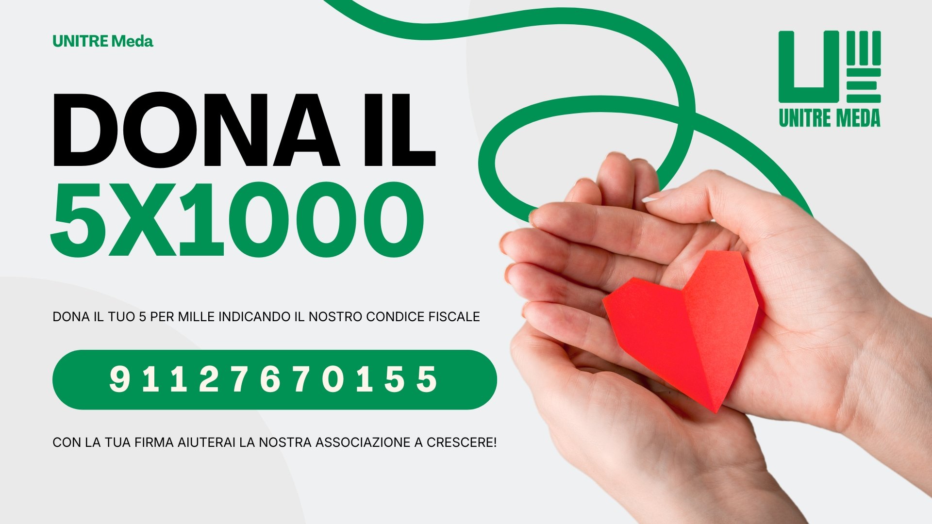 Dai valore al tuo 5x1000: dacci il 5 e sostieni UNITRE Meda!