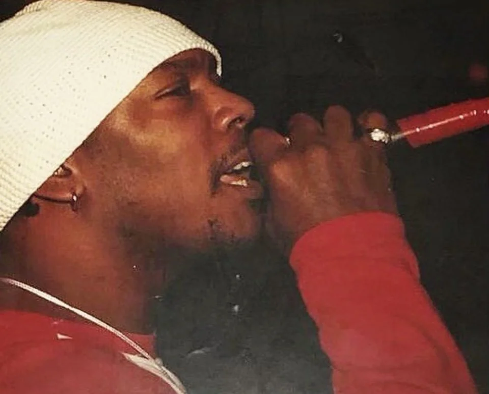 young mc gq mcing at a rave back n the day taken for his conduct magazine interview with Strategy